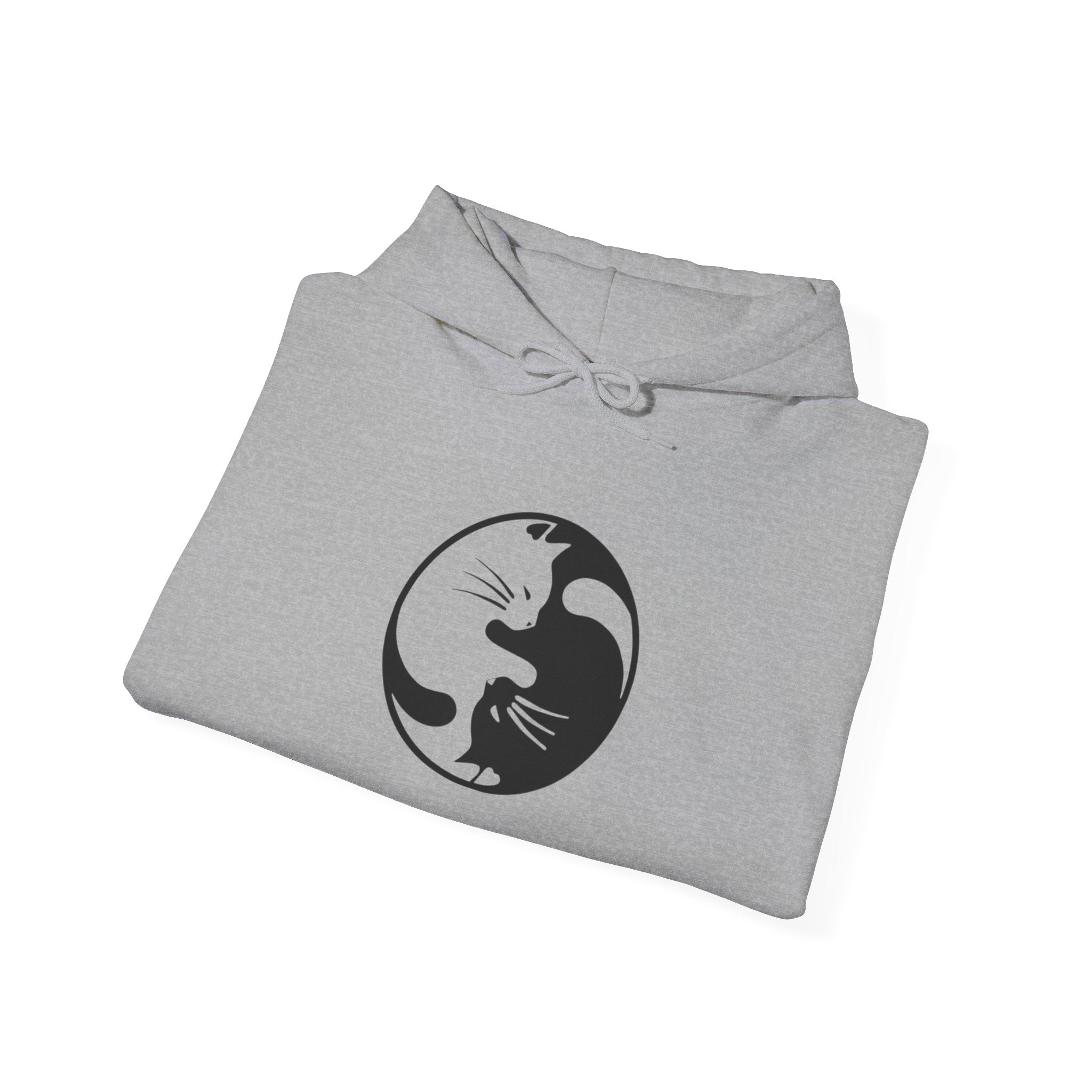 Cat Yin Yang Unisex Hoodie, Cozy Cat Lover Sweatshirt, Perfect Gift for Pet Owners, Trendy Casual Wear, Ideal for Everyday Comfort
