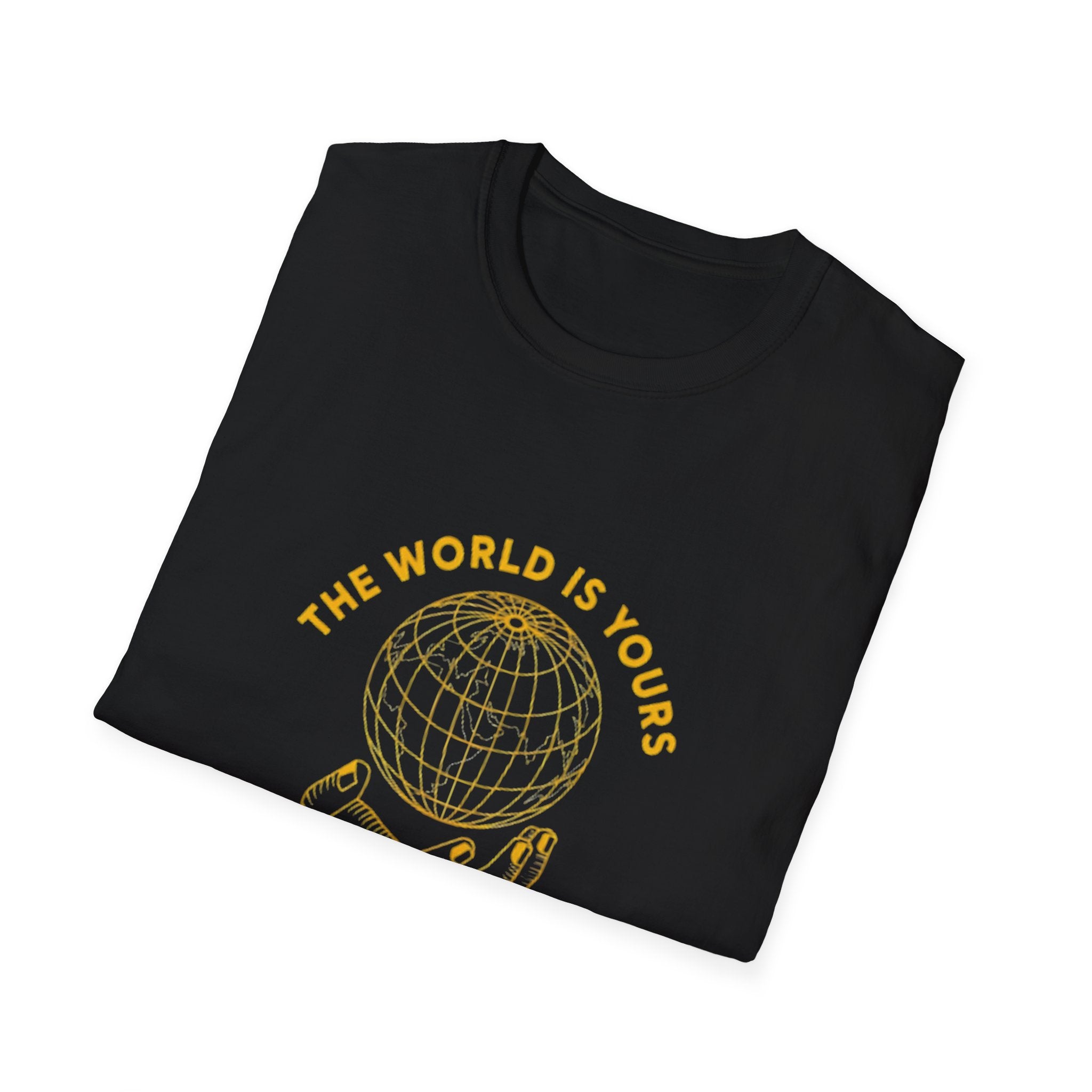T-Shirt — “The World Is Yours, Dream Big” Inspirational Globe Design