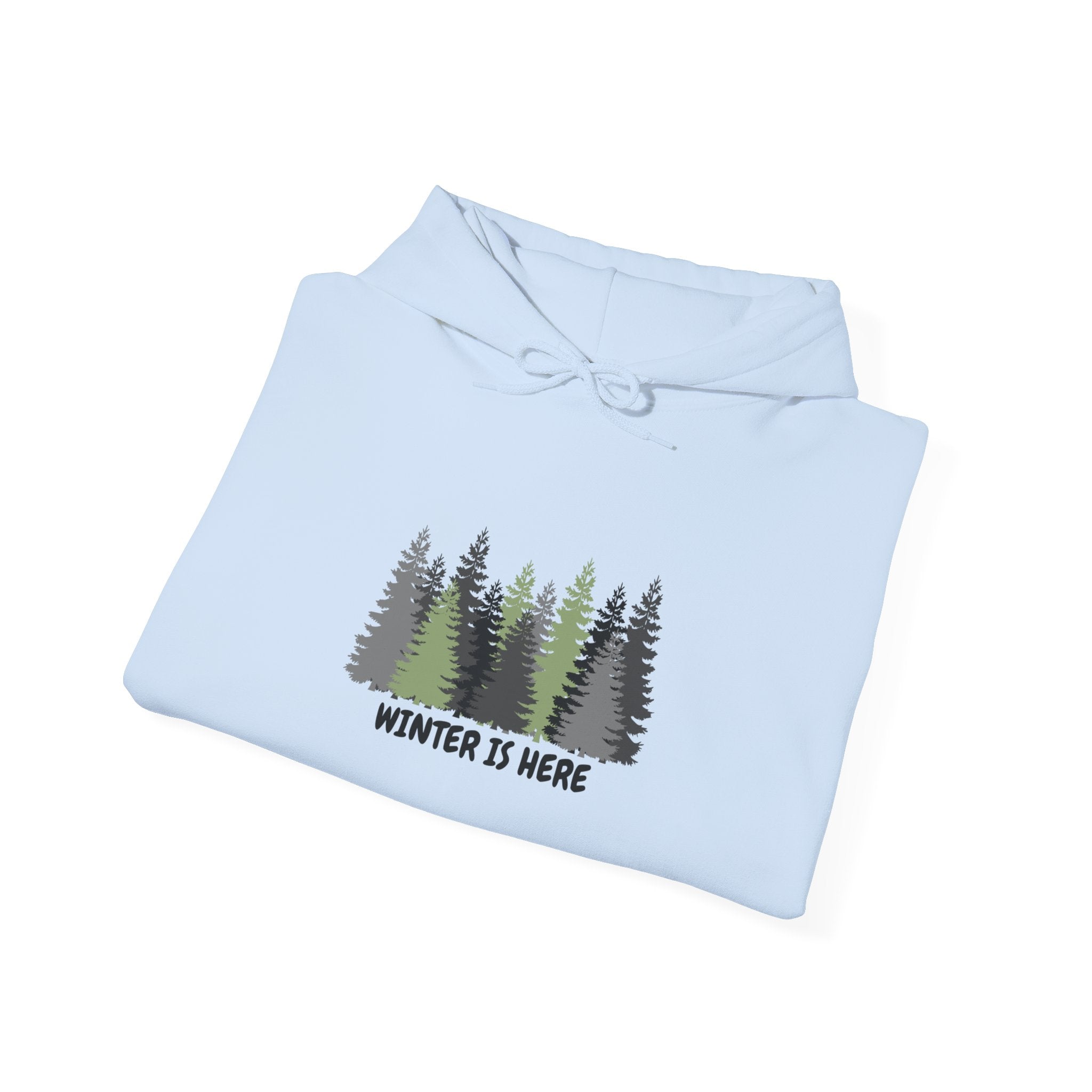 Winter Is Here Hoodie – Pine Forest Graphic Winter Sweatshirt
