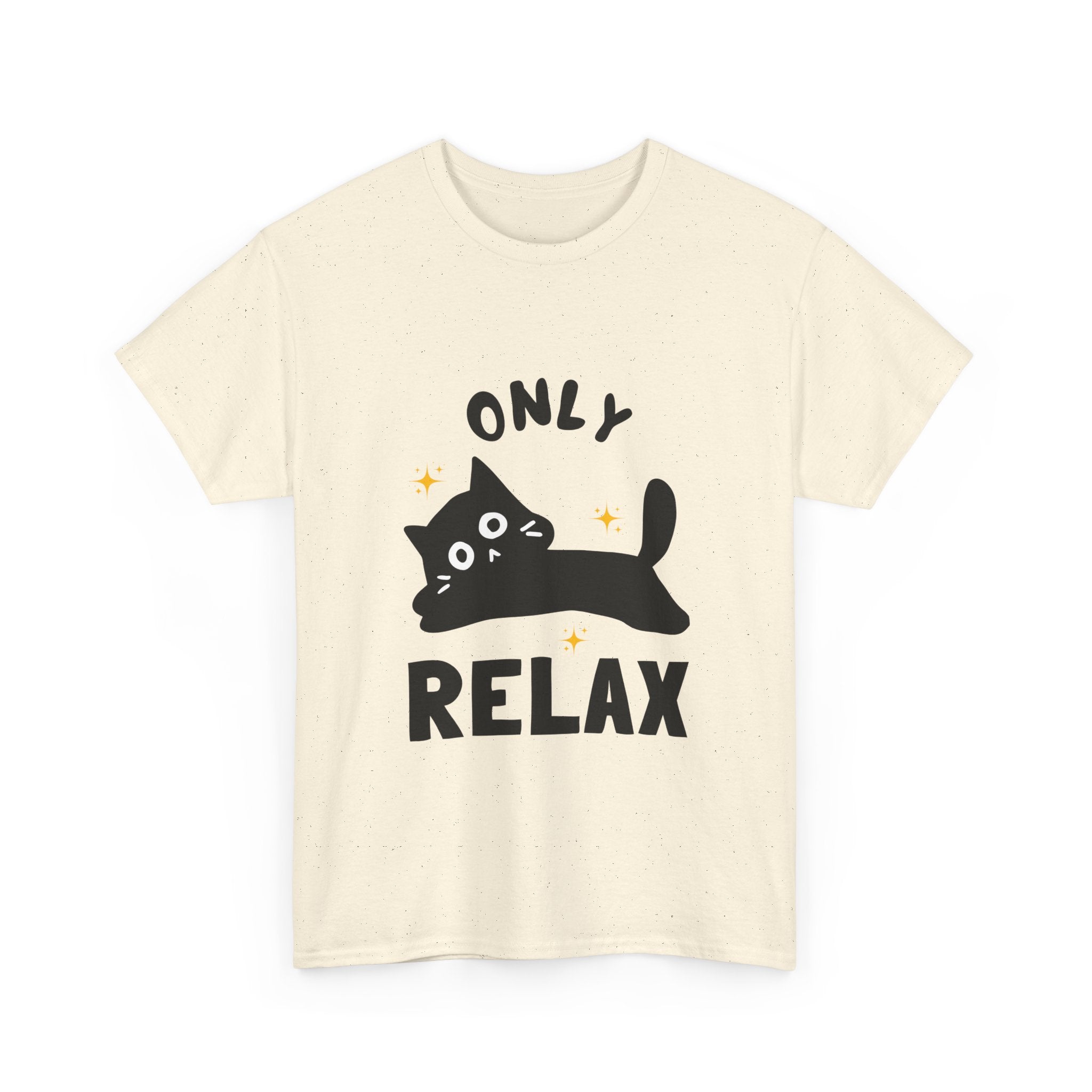 Cute Cat Relaxation Tee, Funny Cat Shirt, Gift for Cat Lovers, Casual Wear, Unisex Heavy Cotton Tee