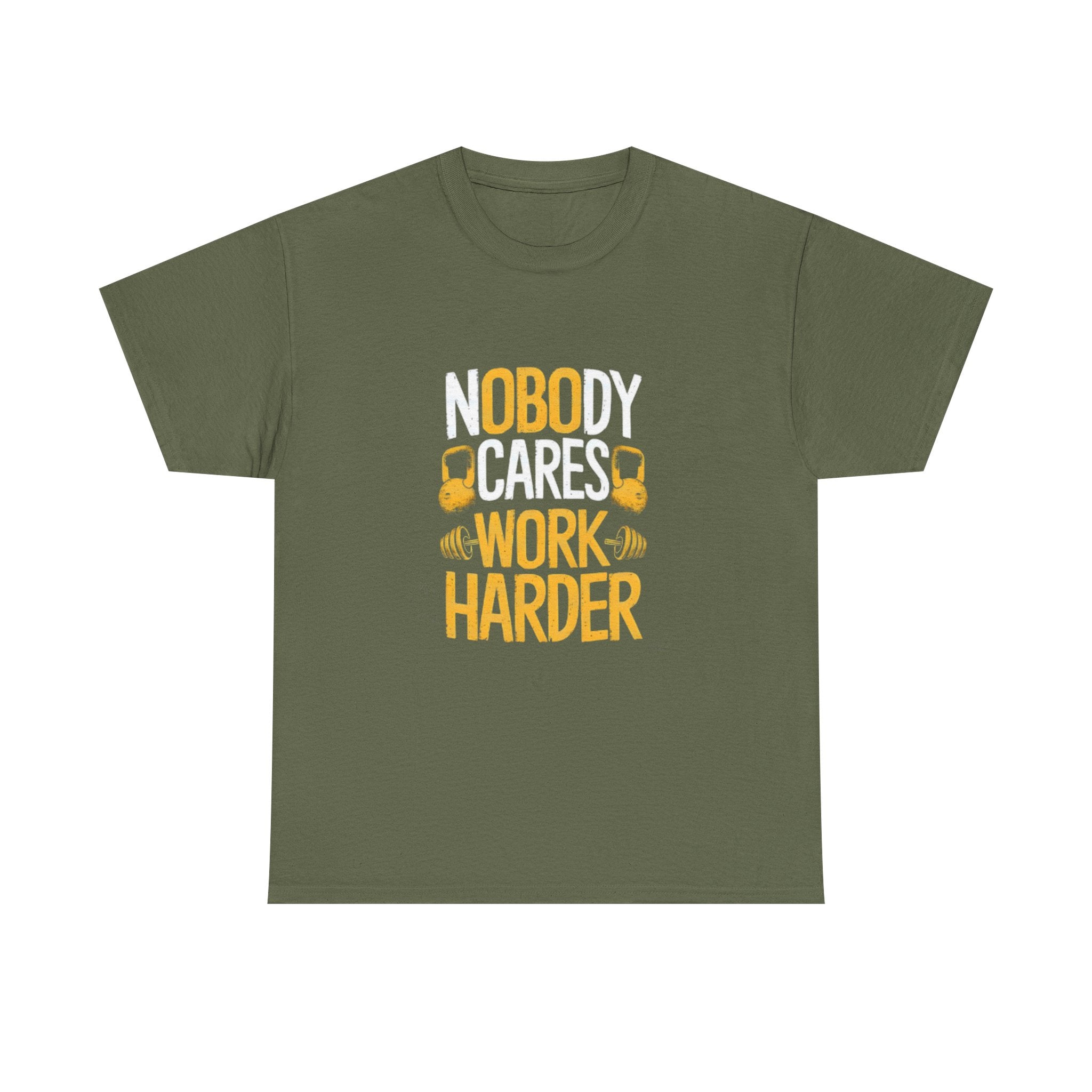 Workout Tee — "Nobody Cares, Work Harder" Motivational Gym T‑Shirt