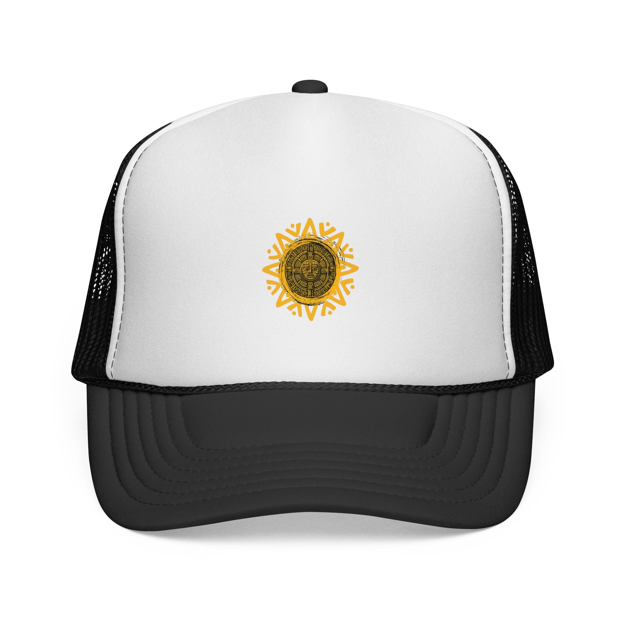 Sunflower Mandala Trucker Cap — Floral Mesh Back Hat for Outdoor & Casual Wear