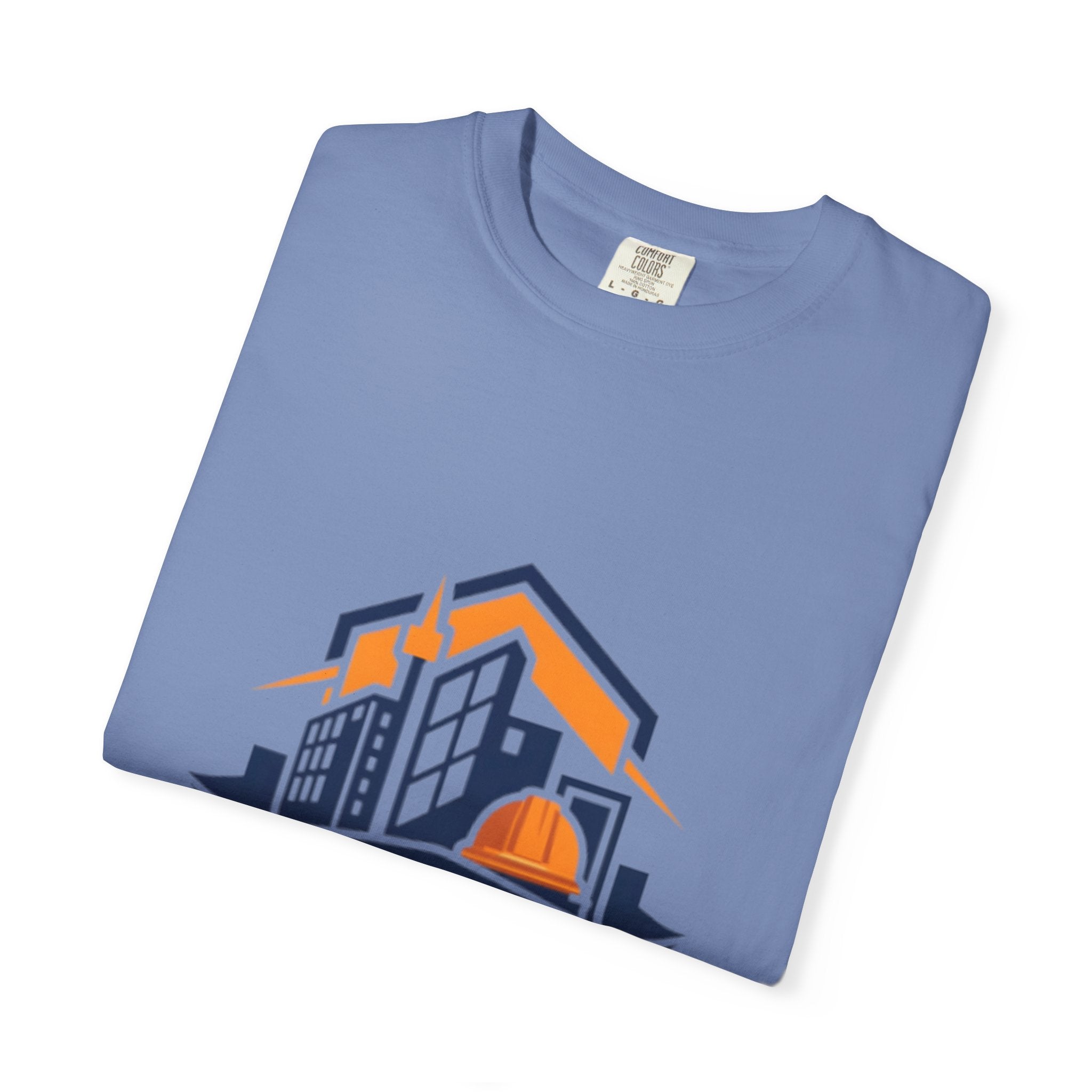 Real Estate Logo T-Shirt — Modern Cityscape Home Builder Graphic Tee