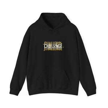 Challenge Hoodie – Bold Strikethrough Graphic Pullover