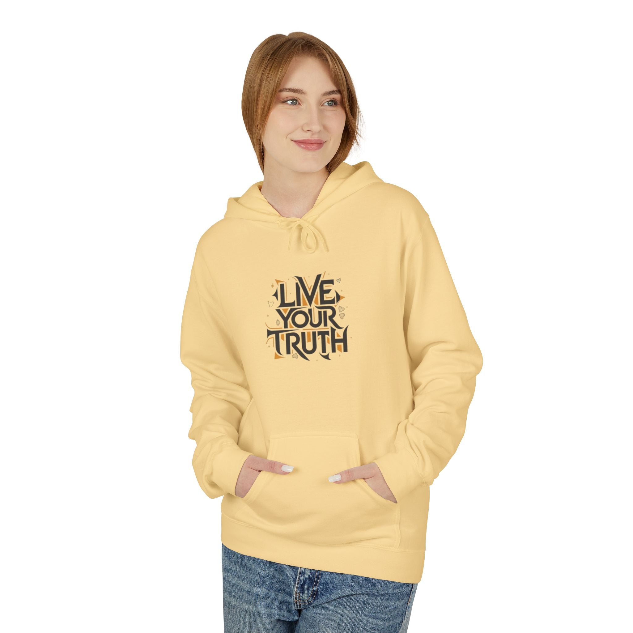 Live Your Truth Hoodie — Inspirational Graphic Pullover for Self-Expression
