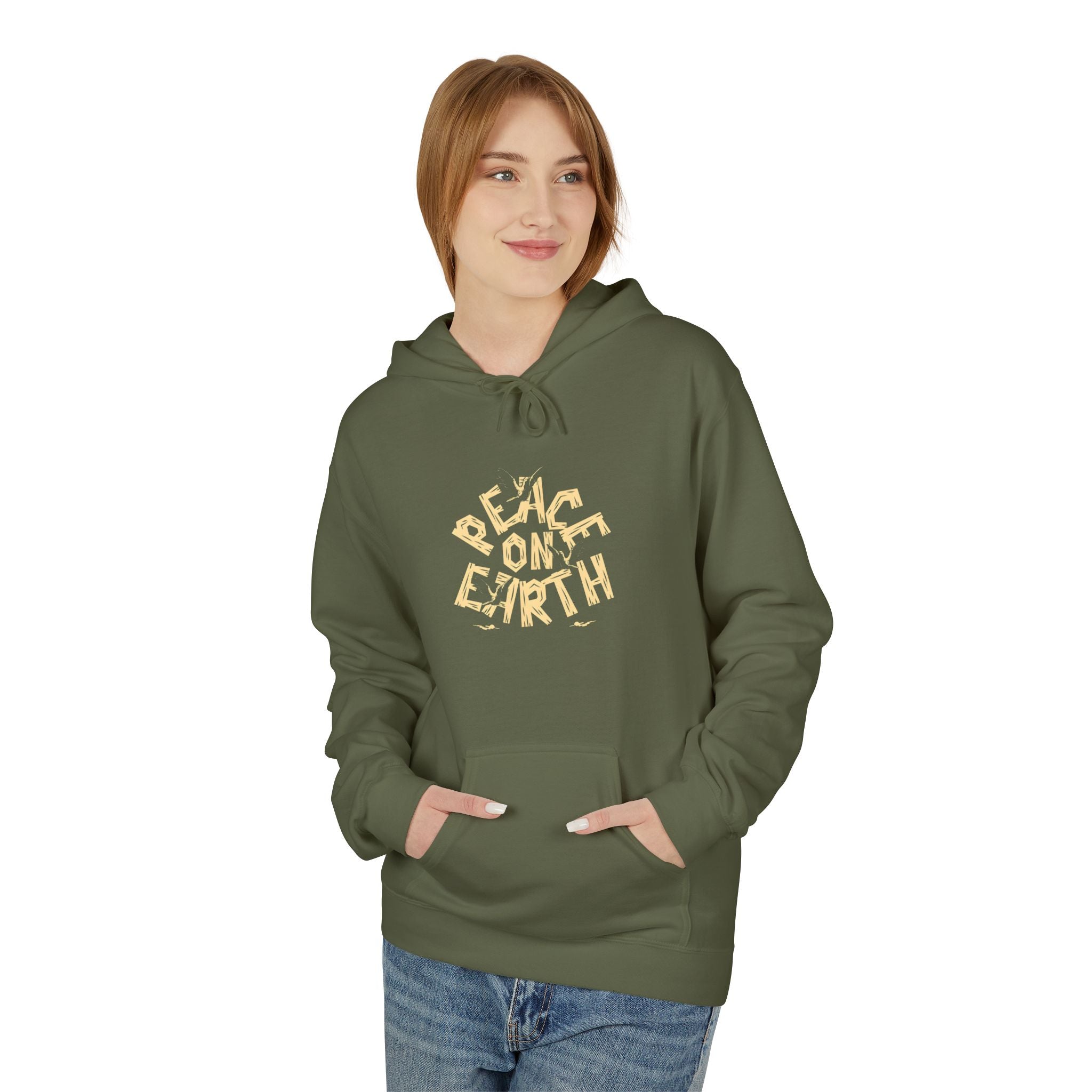Peace on Earth Hoodie — Retro Sunburst Holiday Sweatshirt