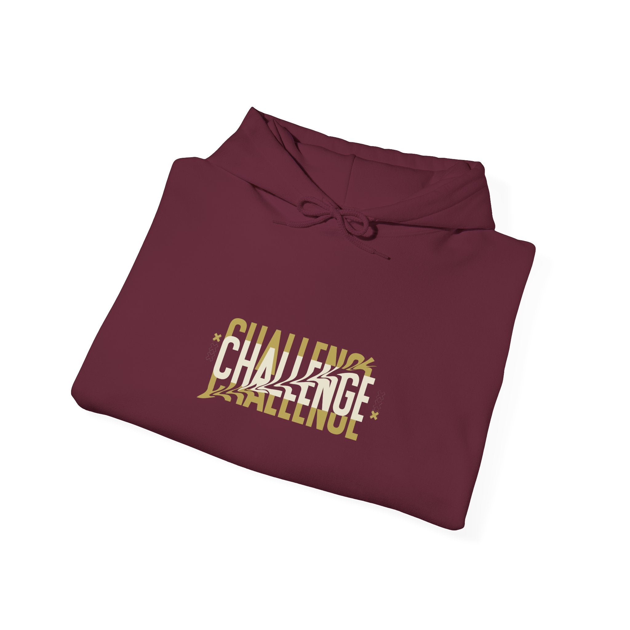 Challenge Hoodie – Bold Strikethrough Graphic Pullover