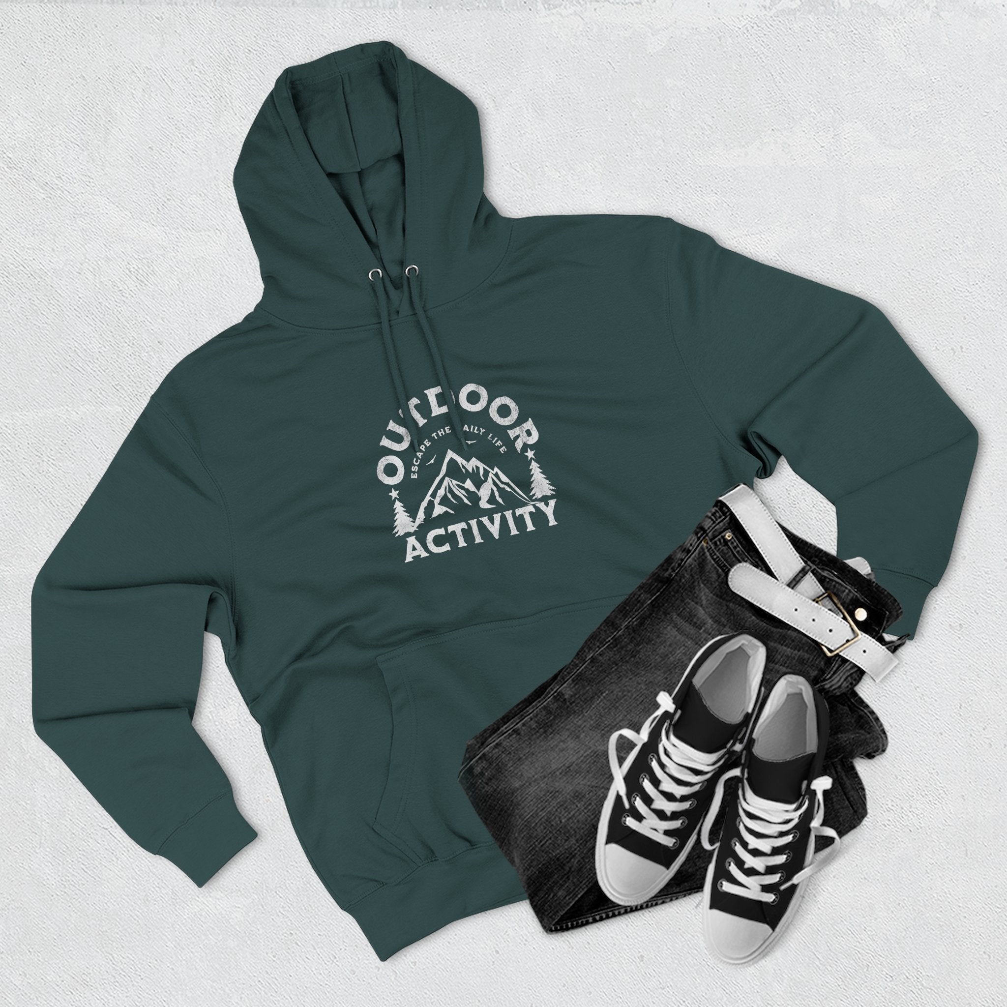 Outdoor Activity Hoodie – Vintage Mountain Camping Graphic Pullover