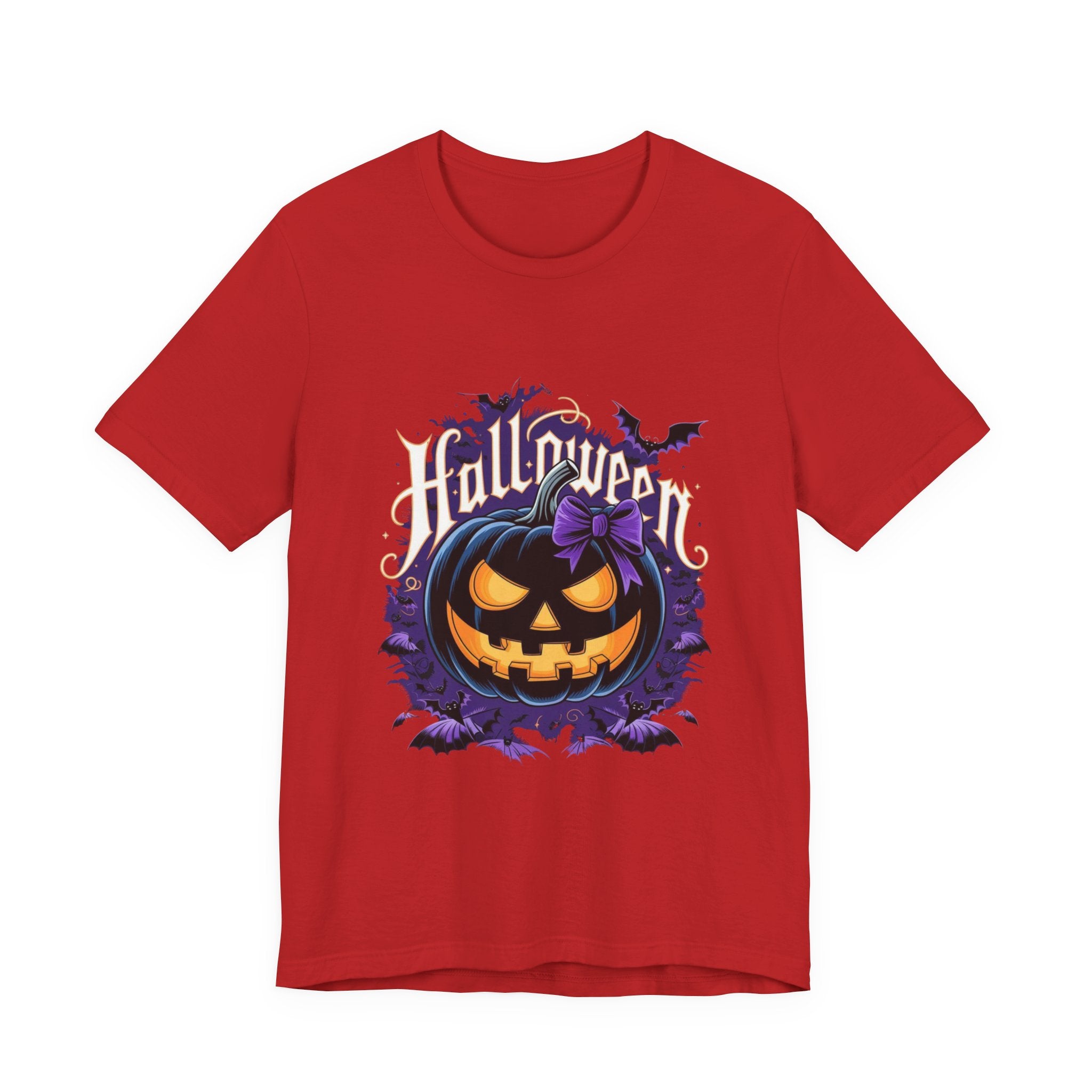 Halloween Pumpkin Tee - Unisex Jersey Short Sleeve Shirt, Spooky Season Wear, Fall Fashion, Halloween Party Outfit, Ghostly Fun