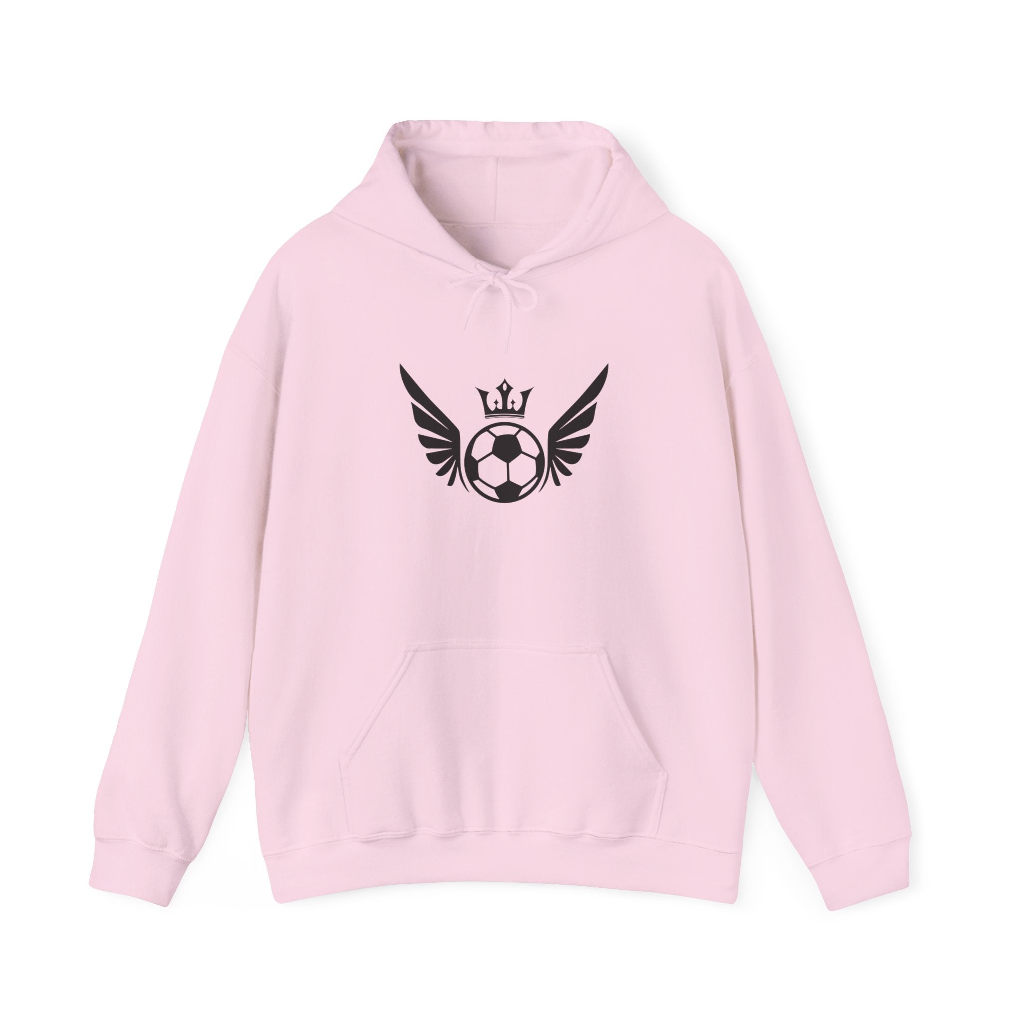 King of Soccer Winged Ball Hoodie — Crowned Football Graphic Sweatshirt