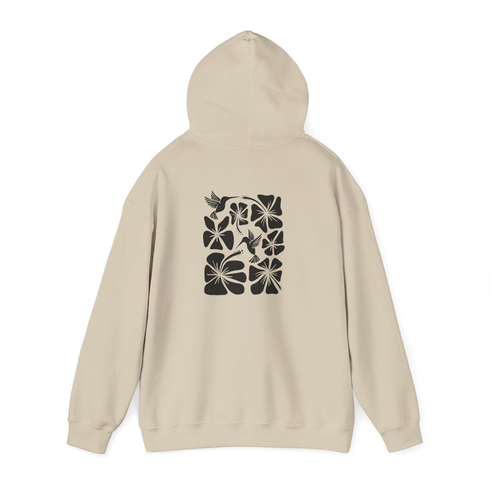 Never Settle Floral Hoodie — Retro Script Front & Monochrome Back Print