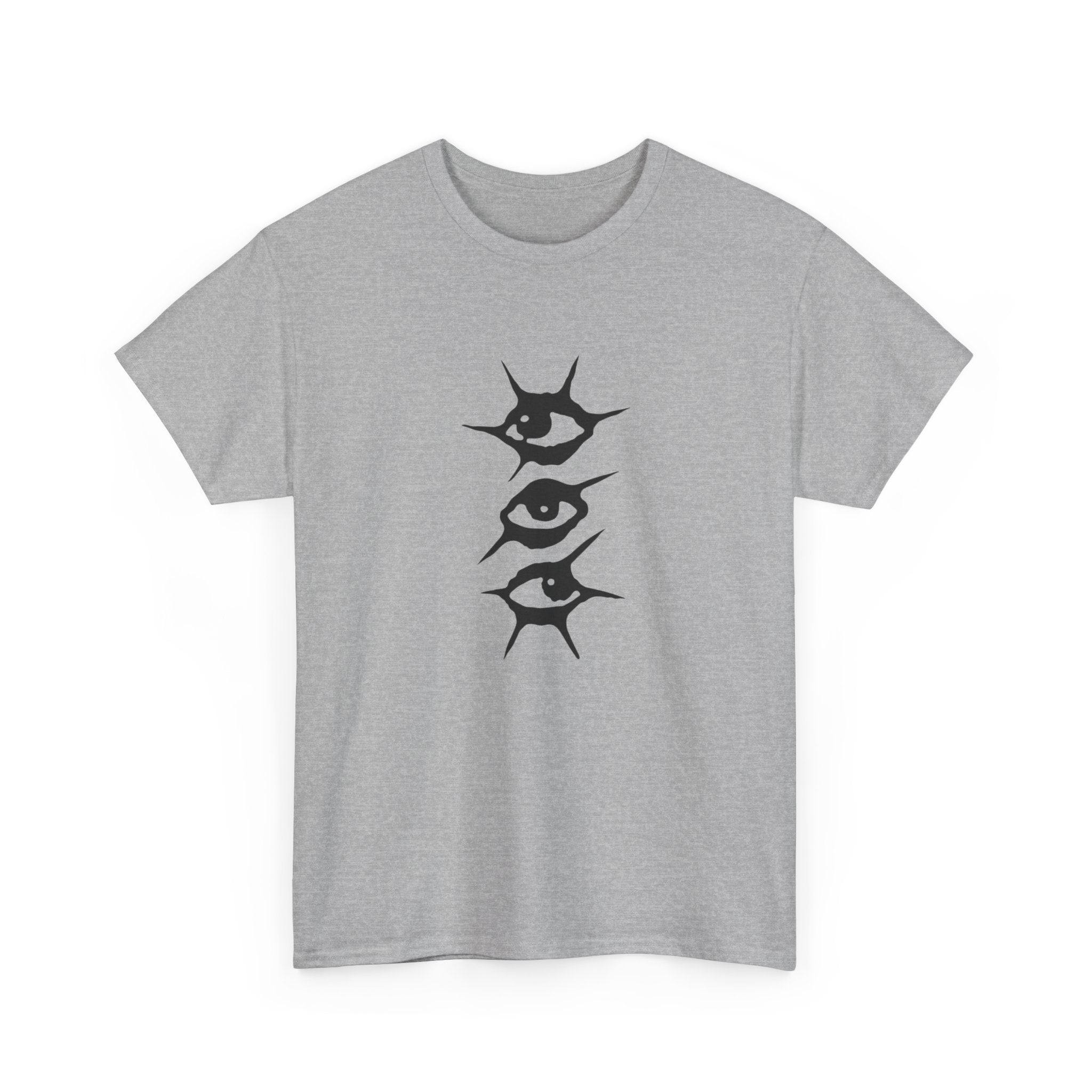 T-Shirt — Minimal Three Eyes Graphic Tee with 'Who Are You When Nobody's Watching?' Back Text