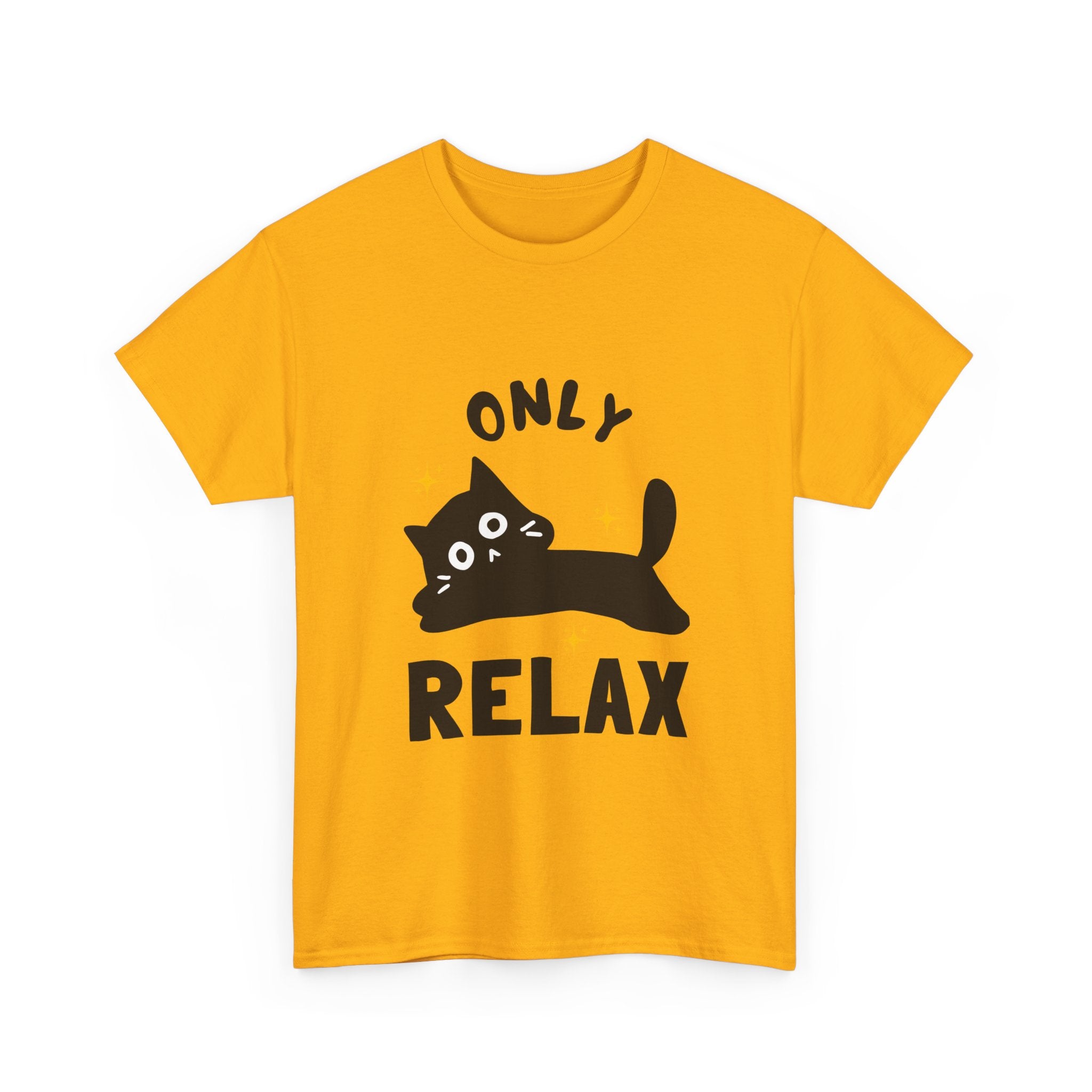 Cute Cat Relaxation Tee, Funny Cat Shirt, Gift for Cat Lovers, Casual Wear, Unisex Heavy Cotton Tee