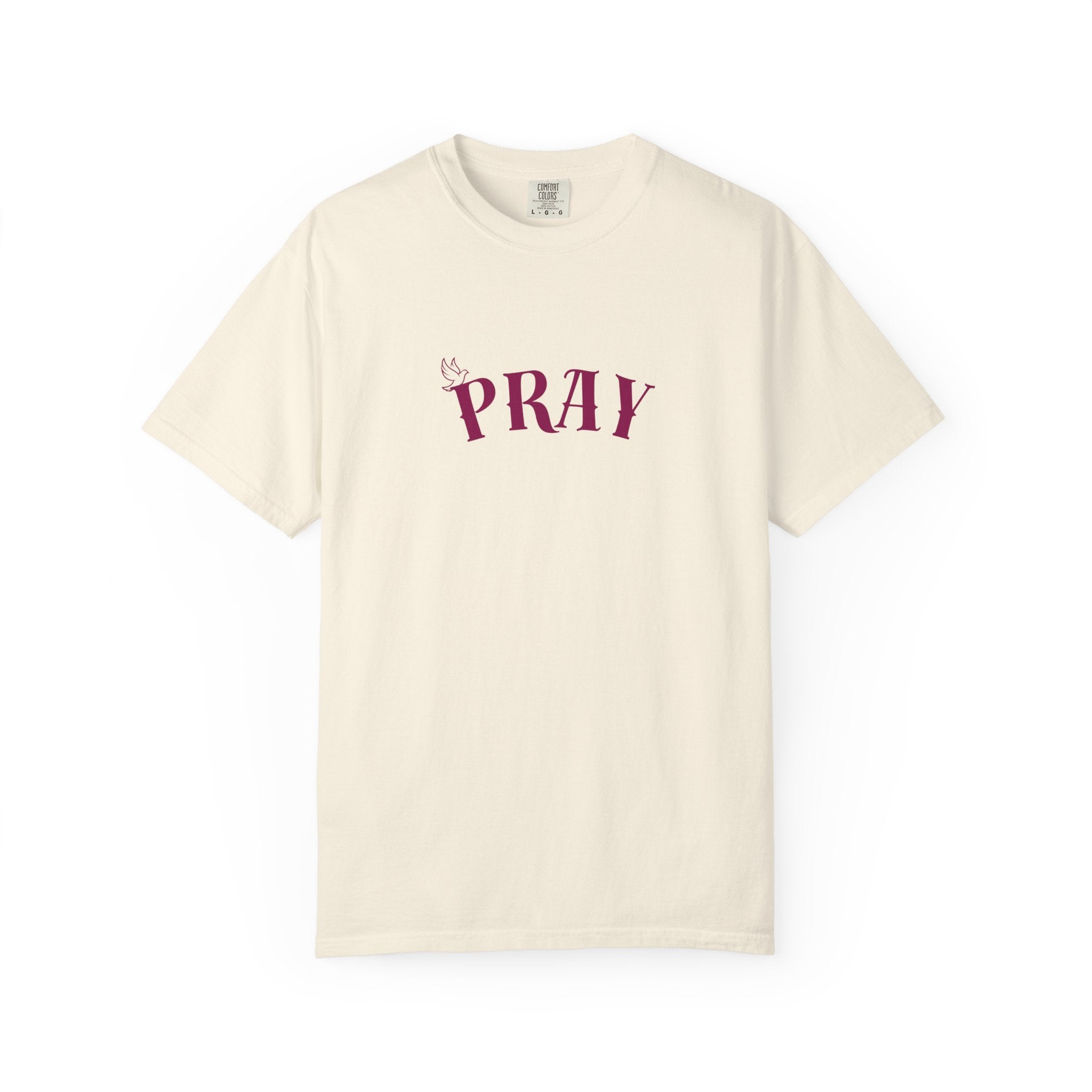 Pray Graphic T-Shirt — "Pray" Front & Praying Hands Back Spiritual Tee