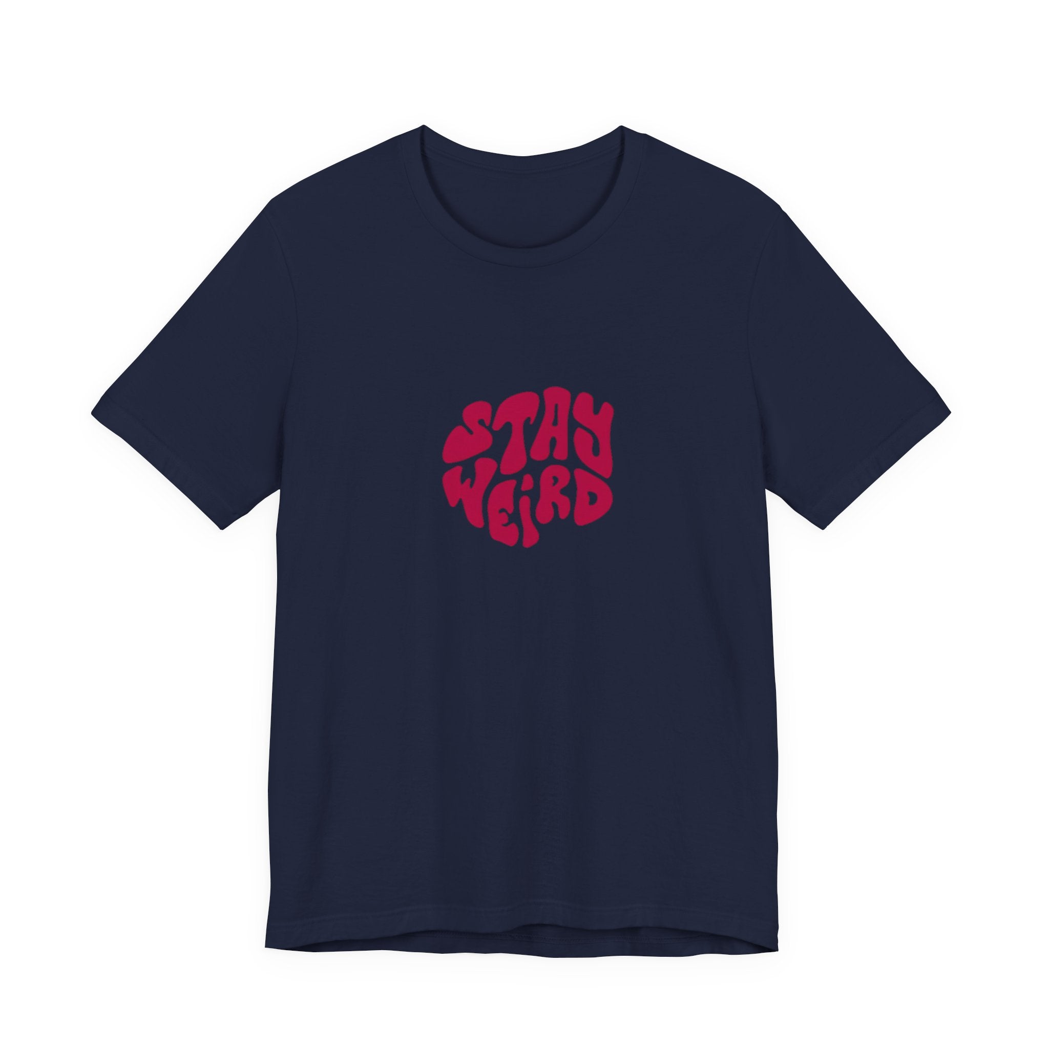 Stay Weird Tee — Retro Statue Bubblegum Graphic T-Shirt