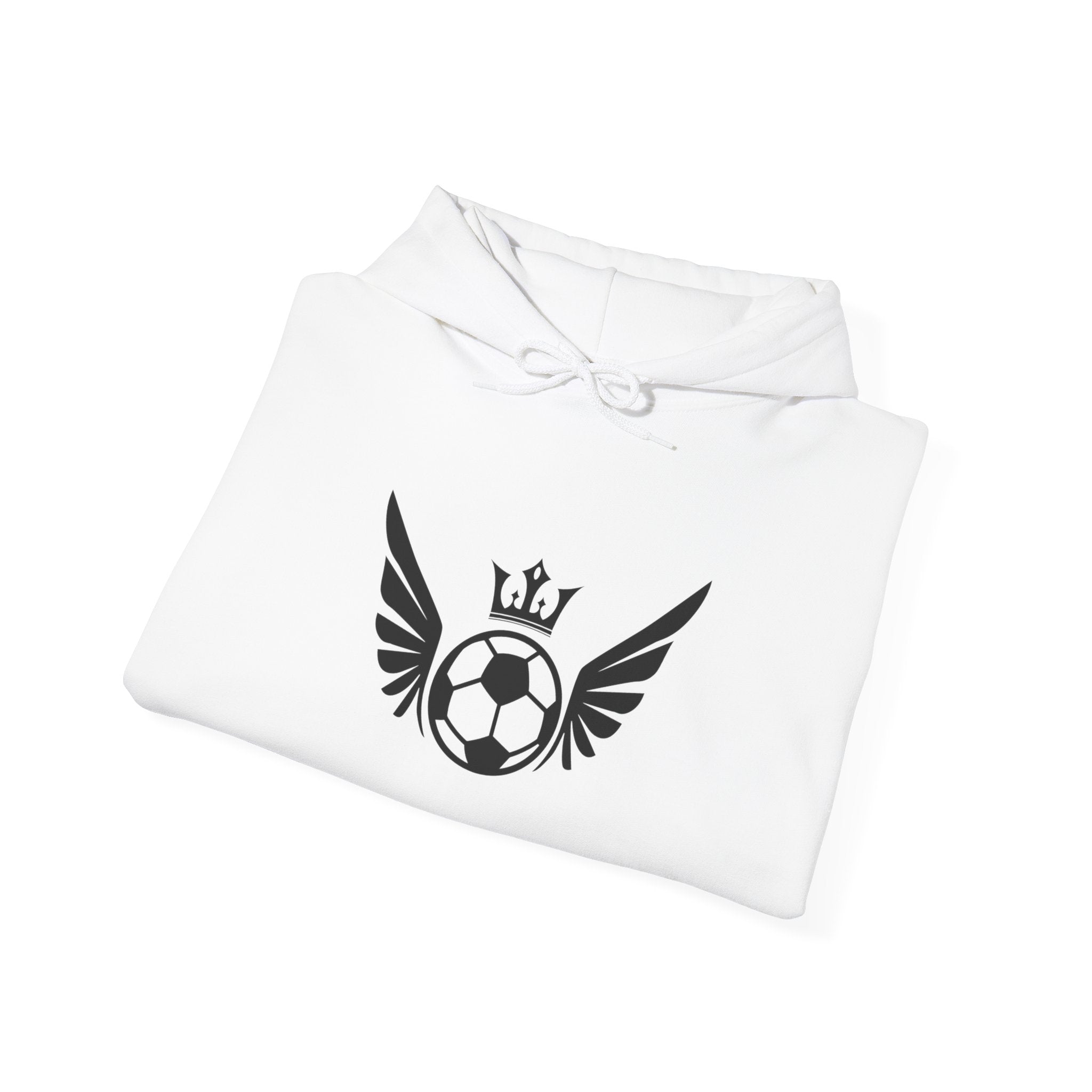 King of Soccer Winged Ball Hoodie — Crowned Football Graphic Sweatshirt