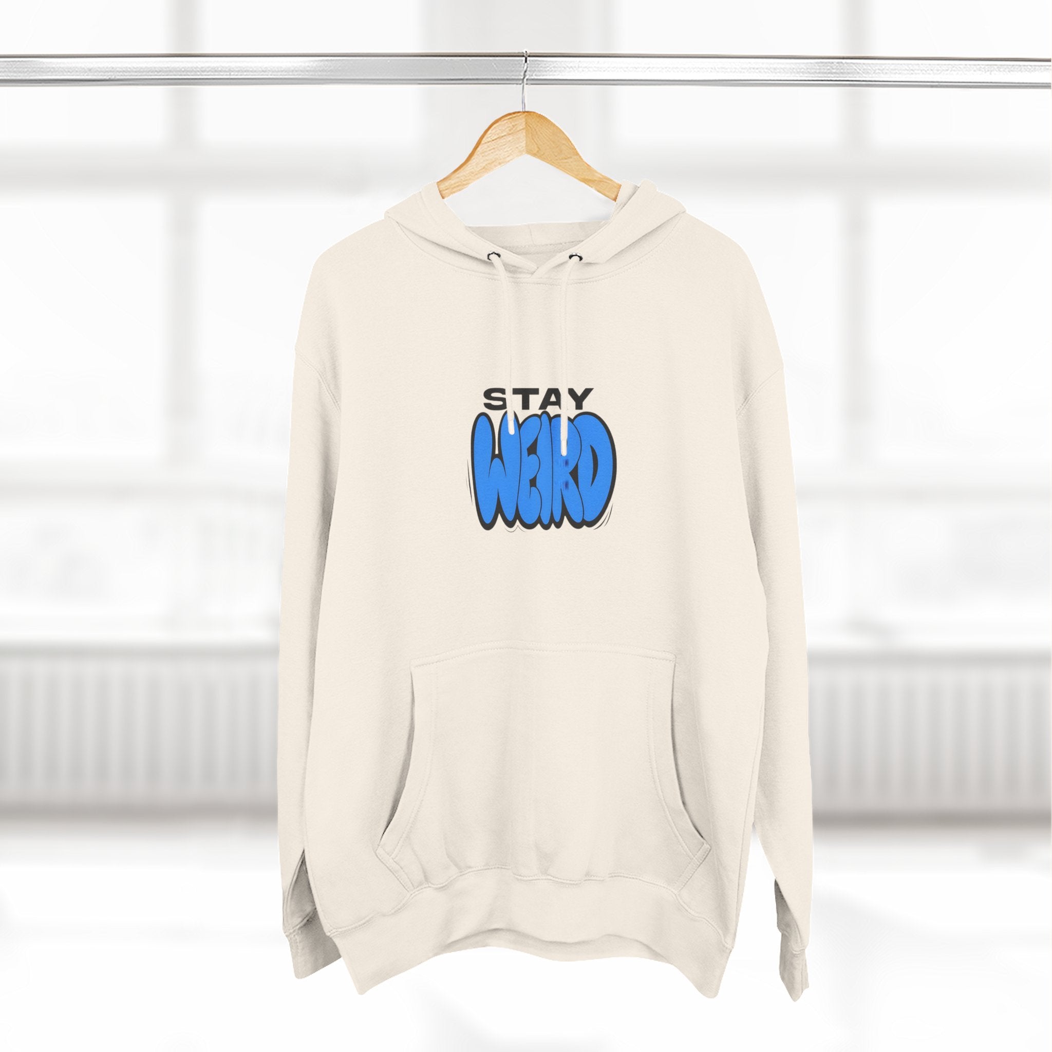 Stay Weird Hoodie — Cute Blue Graphic Fleece Pullover