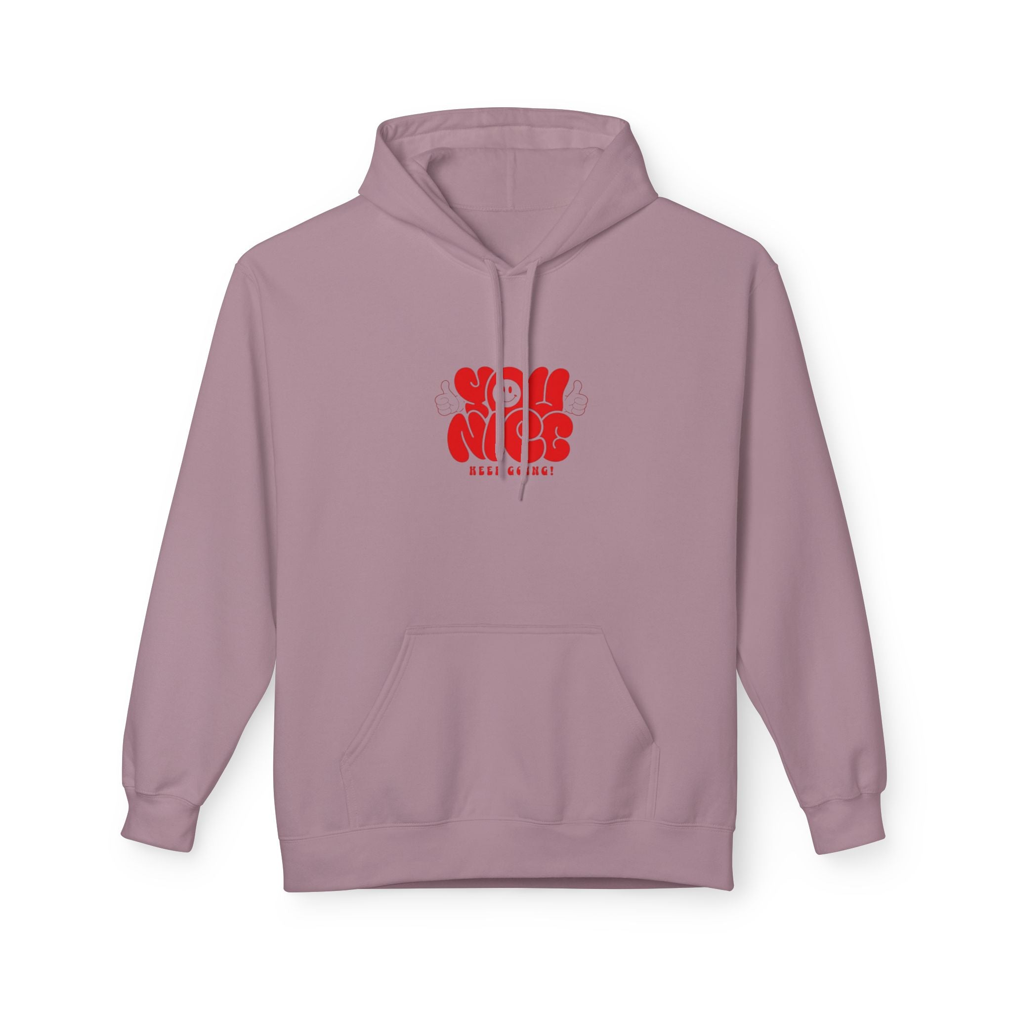 Nice Vibes Hoodie — Retro Red "Stay Nice" Graphic Sweatshirt