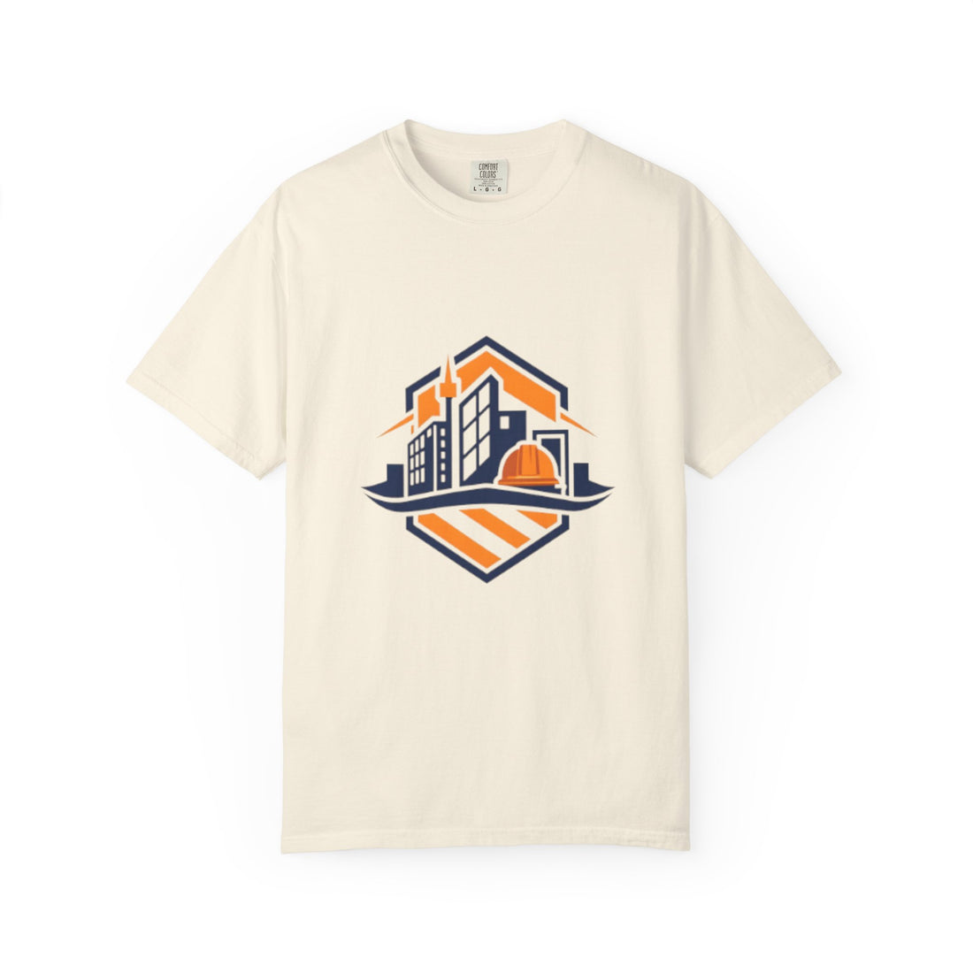 Real Estate Logo T-Shirt — Modern Cityscape Home Builder Graphic Tee