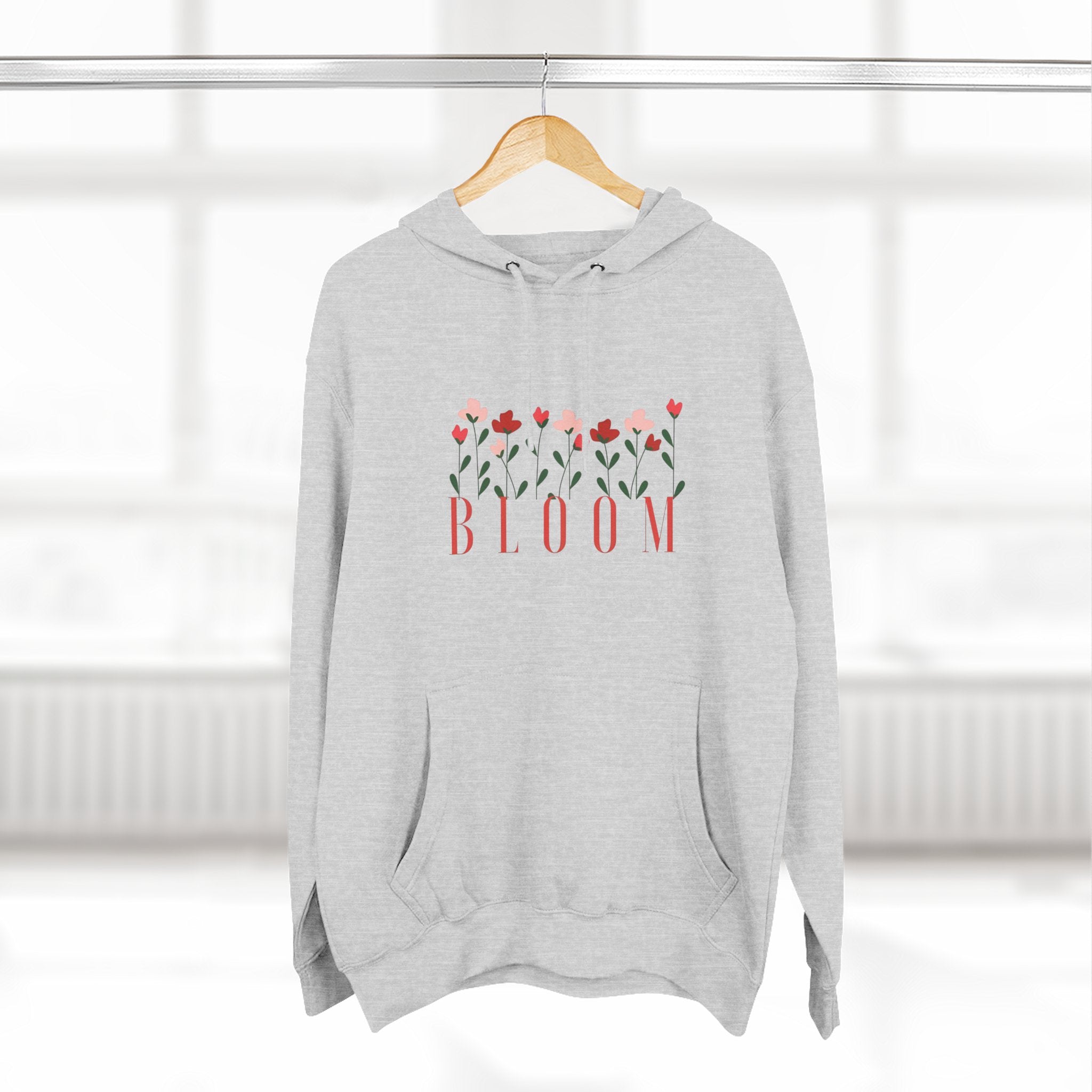 Bloom Fleece Hoodie, Floral Sweatshirt, Spring Merchanise, Gifts for Her, Cute Casual Wear