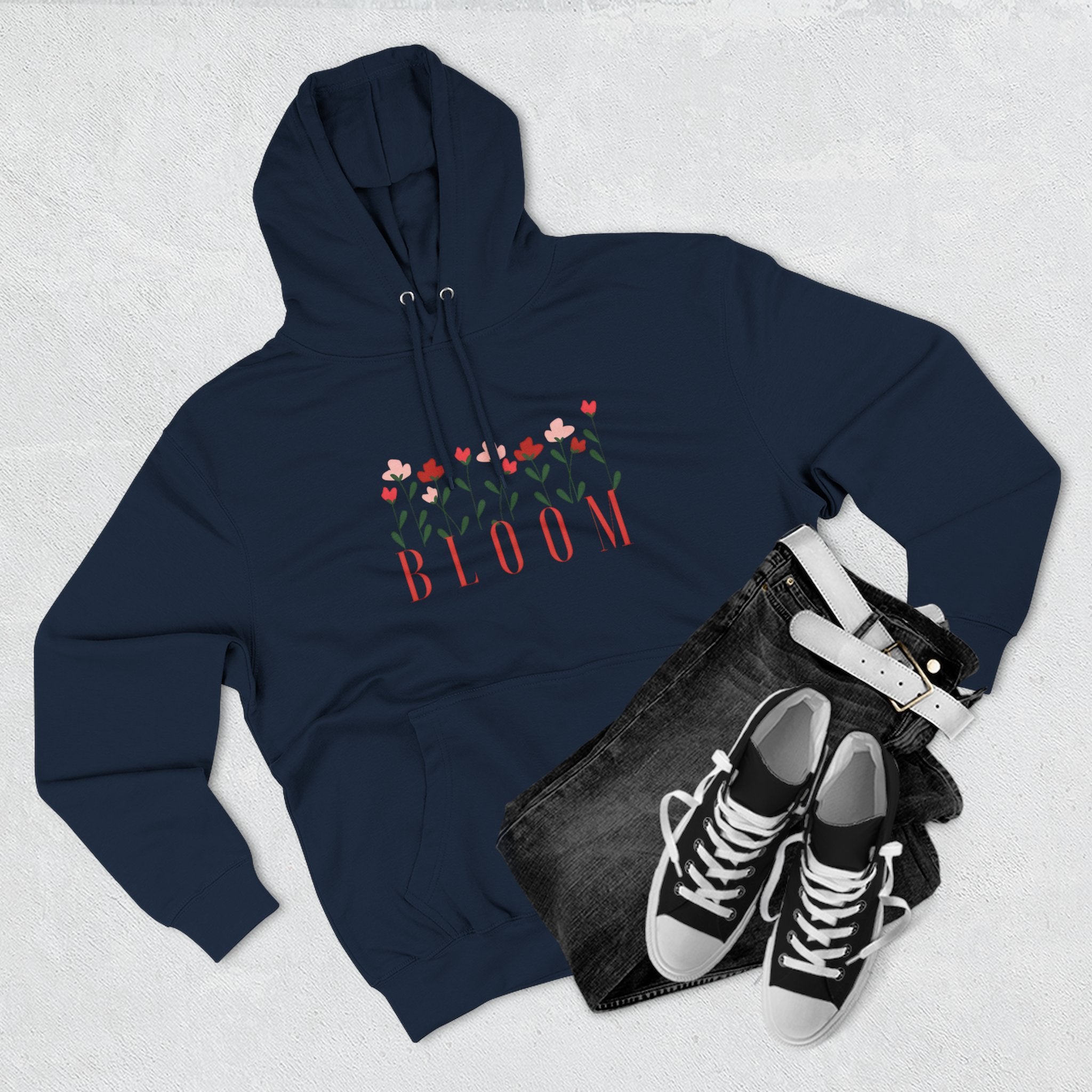 Bloom Fleece Hoodie, Floral Sweatshirt, Spring Merchanise, Gifts for Her, Cute Casual Wear