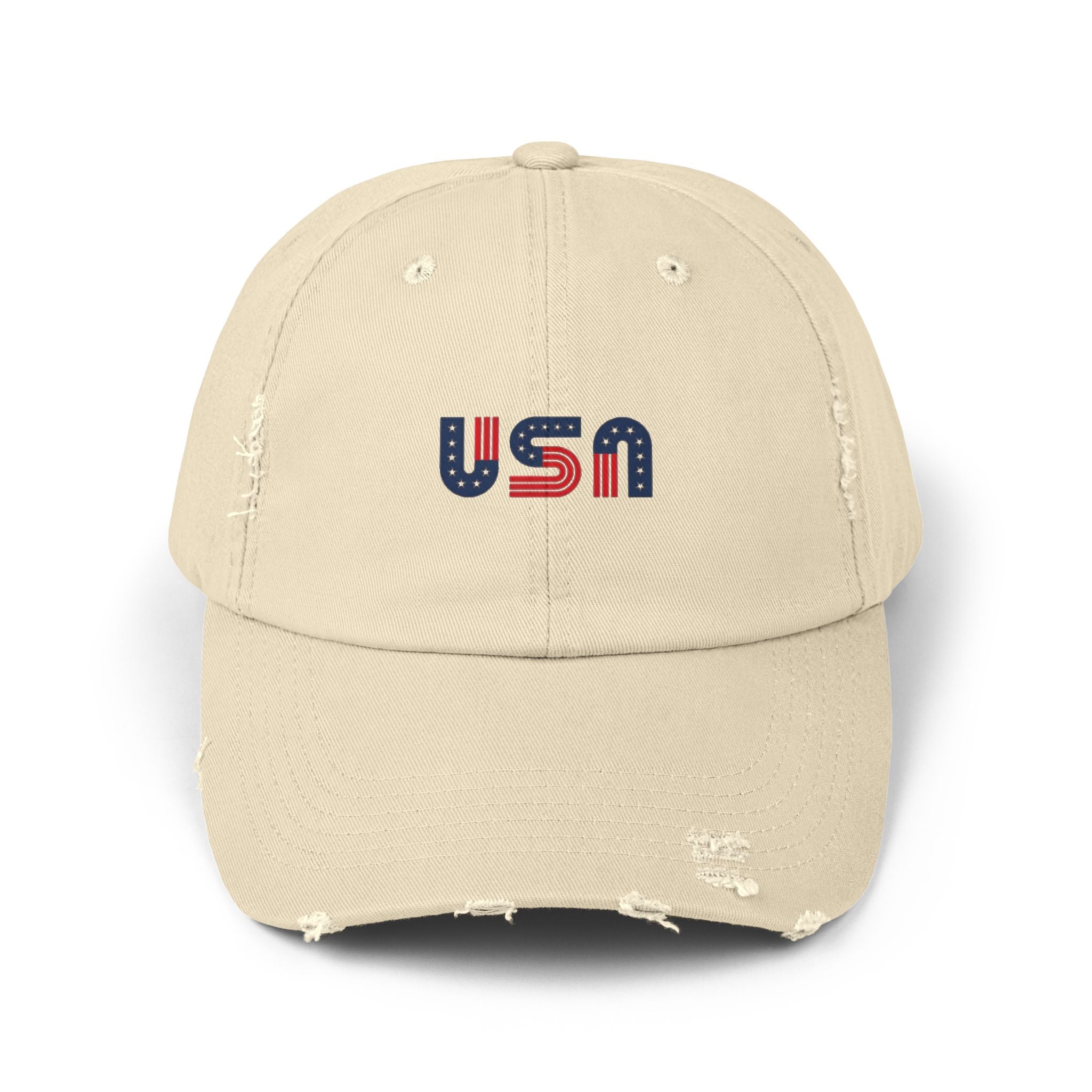 USA Distressed Cap — Vintage Patriotic Baseball Hat