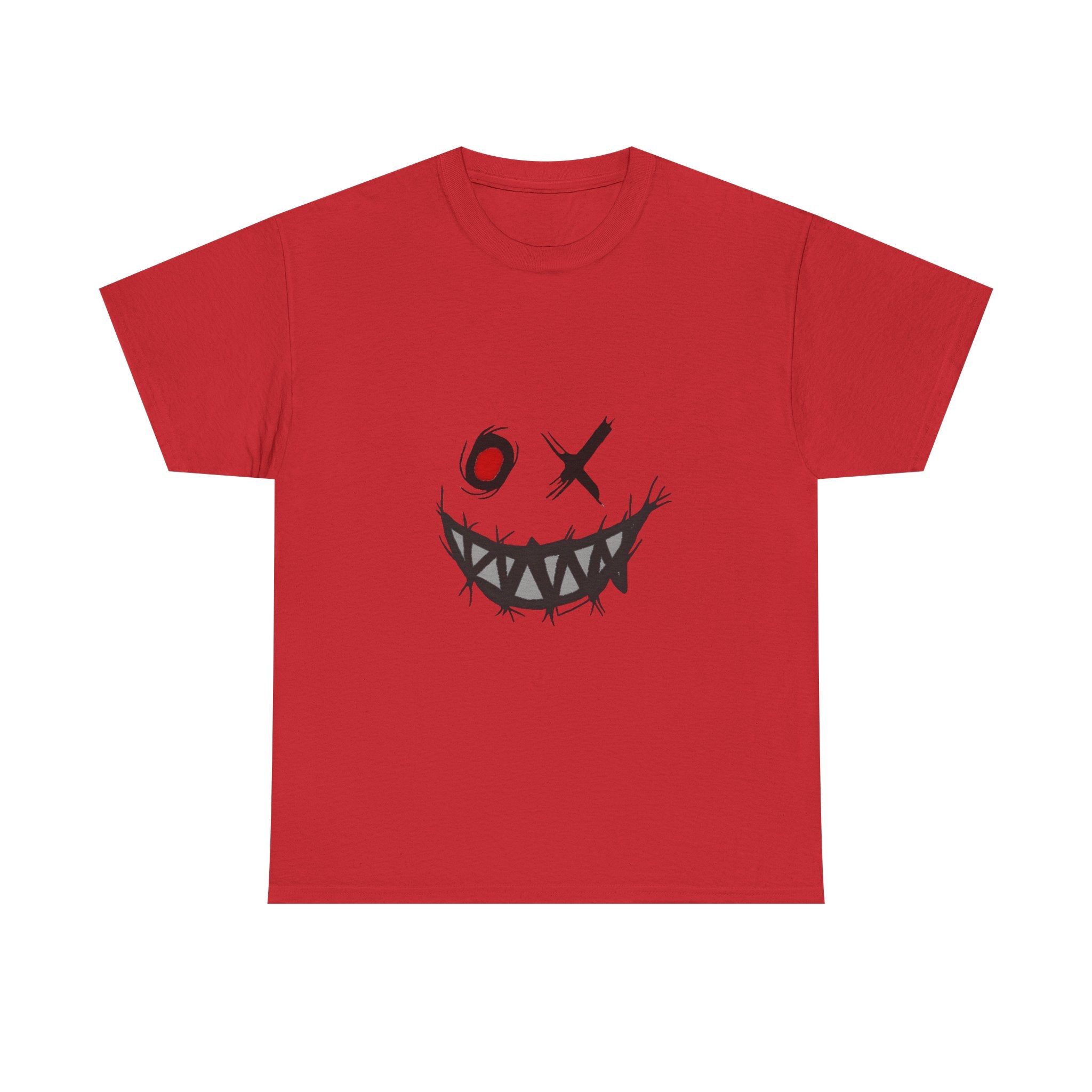 Playful Smile Unisex Heavy Cotton Tee - Perfect for Halloween, Gift for Friends, Casual Wear, Graphic Tee, Unique Style