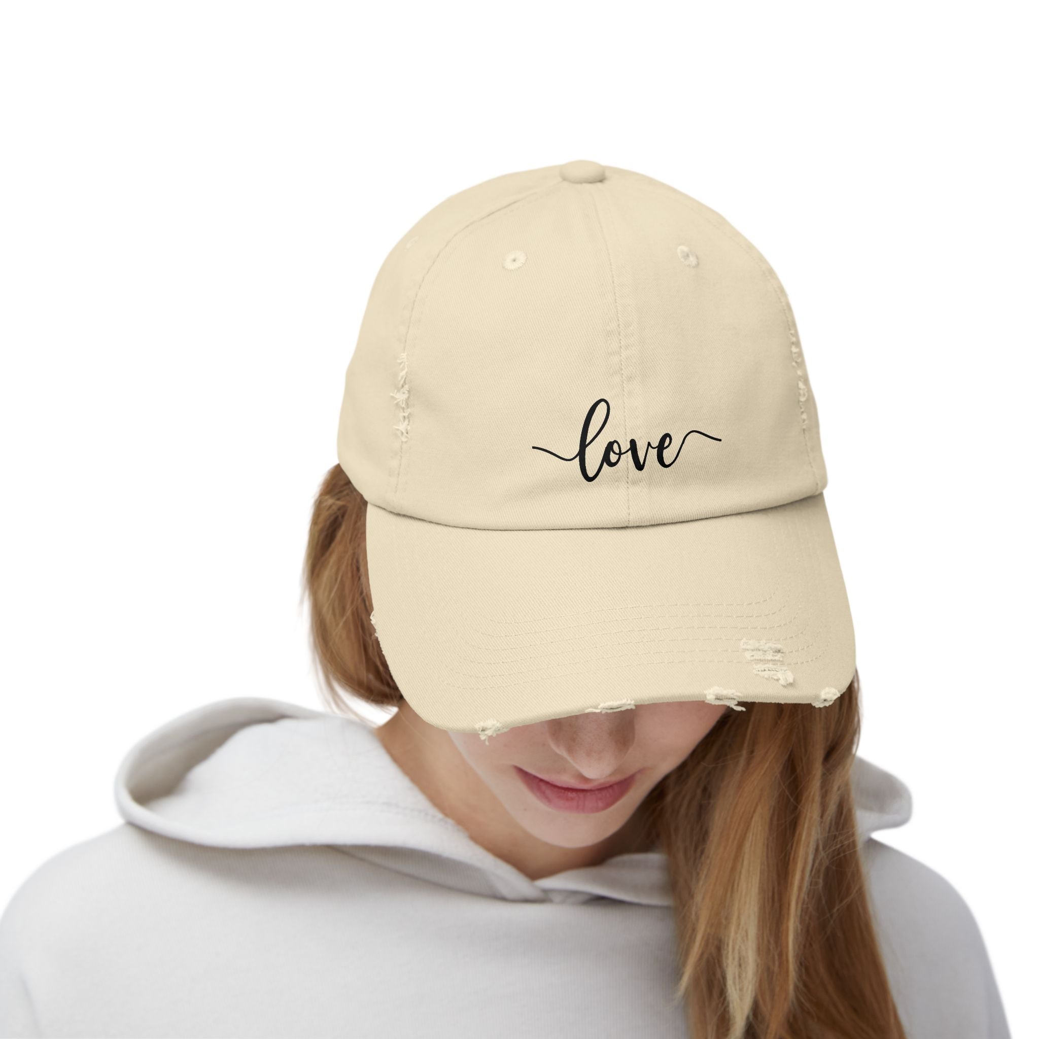 Love Distressed Cap - Casual Style, Gift for Him/Her, Summer Accessory, Trendy Hat, Everyday Wear