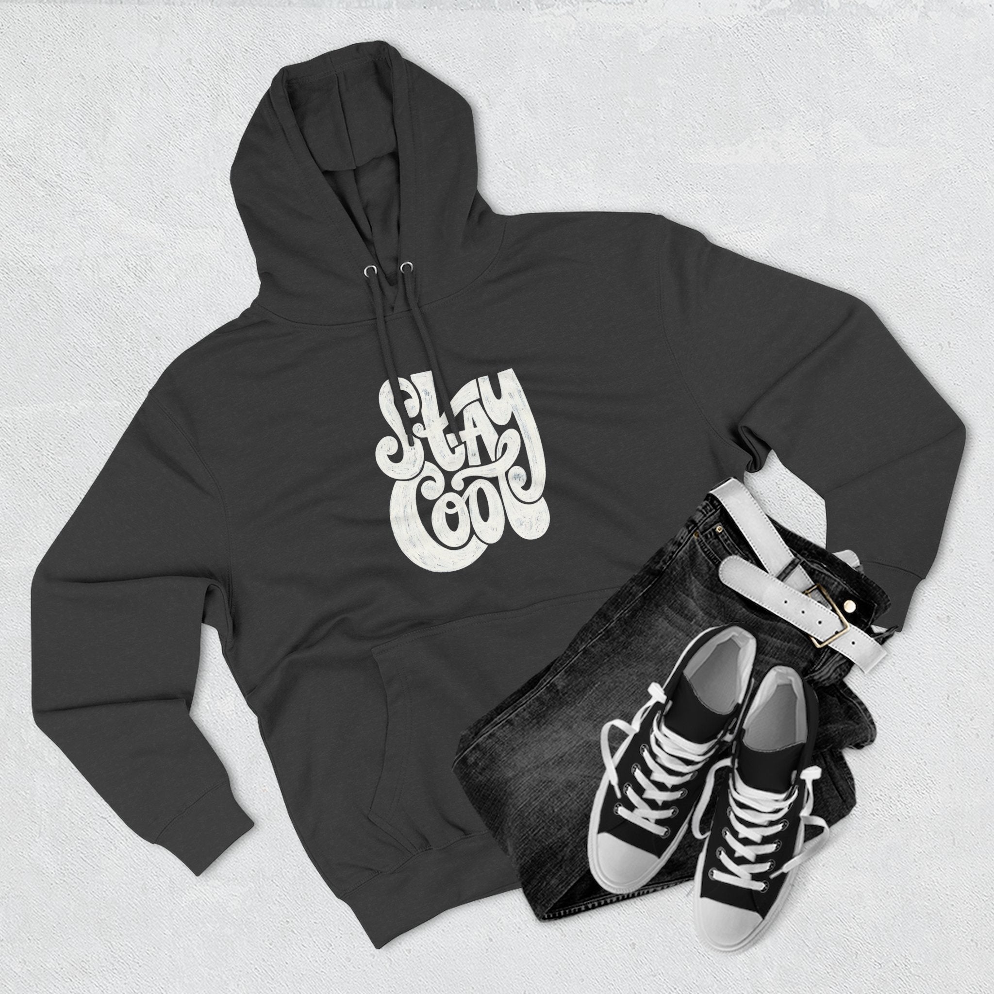 Cozy Graphic Hoodie with 'Stay Cool' Design, Perfect Gift for Casual Wear, Holiday Sweatshirt, Unisex Fashion