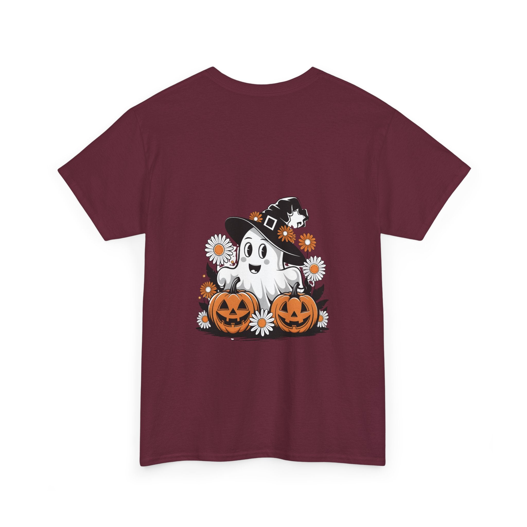 Halloween Ghost & Pumpkin Tee, Unisex Halloween Shirt, Spooky T-Shirt, Fall Fashion, Trick or Treat Top, Seasonal Apparel