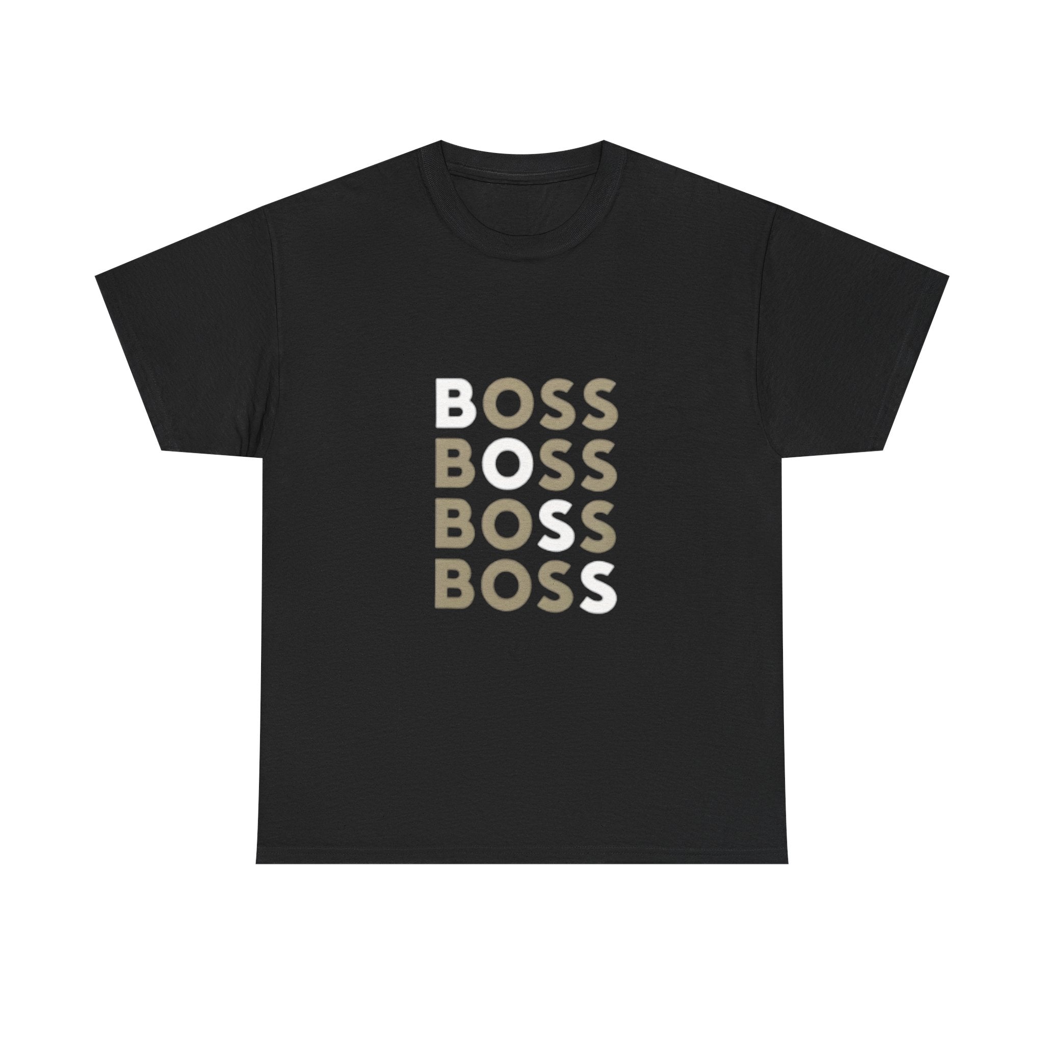 Boss Repeat Graphic Tee — Retro Stacked 'BOSS' Design