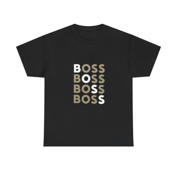 Boss Repeat Graphic Tee — Retro Stacked 'BOSS' Design