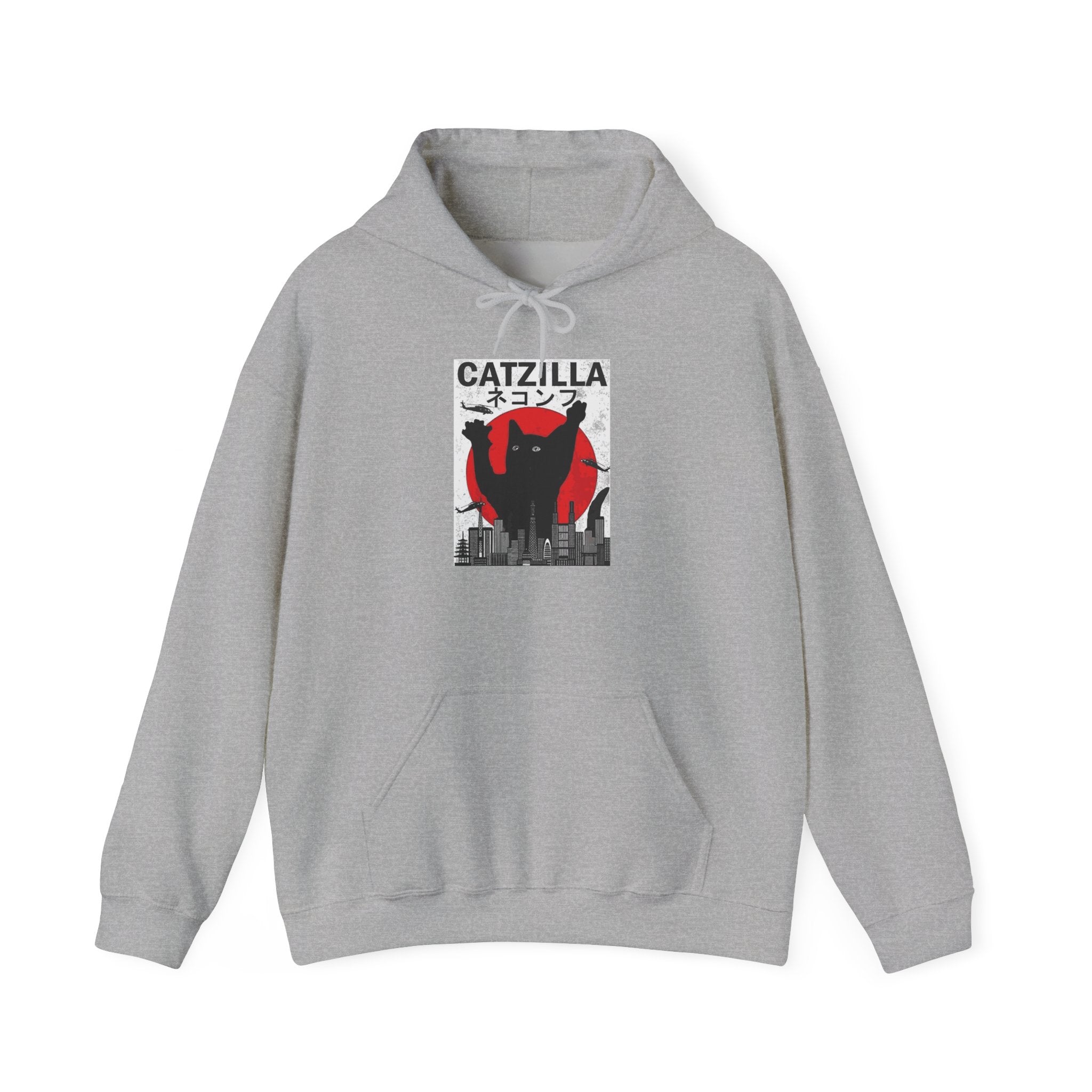 Unisex Catzilla Hoodie | Cozy Sweatshirt for Cat Lovers, Unique Gift for Pet Owners, Funny Cat Lover Apparel, Trendy Streetwear