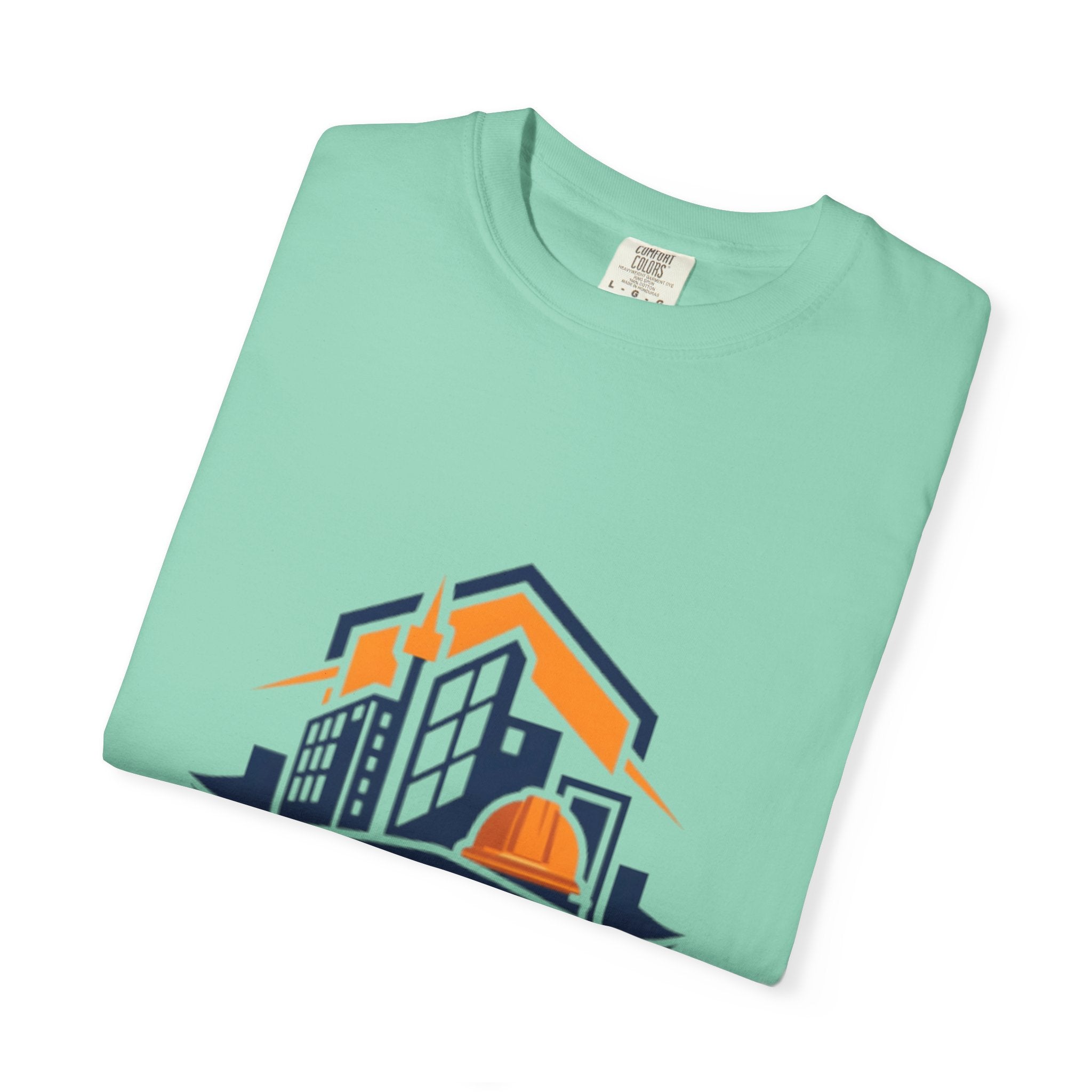 Real Estate Logo T-Shirt — Modern Cityscape Home Builder Graphic Tee