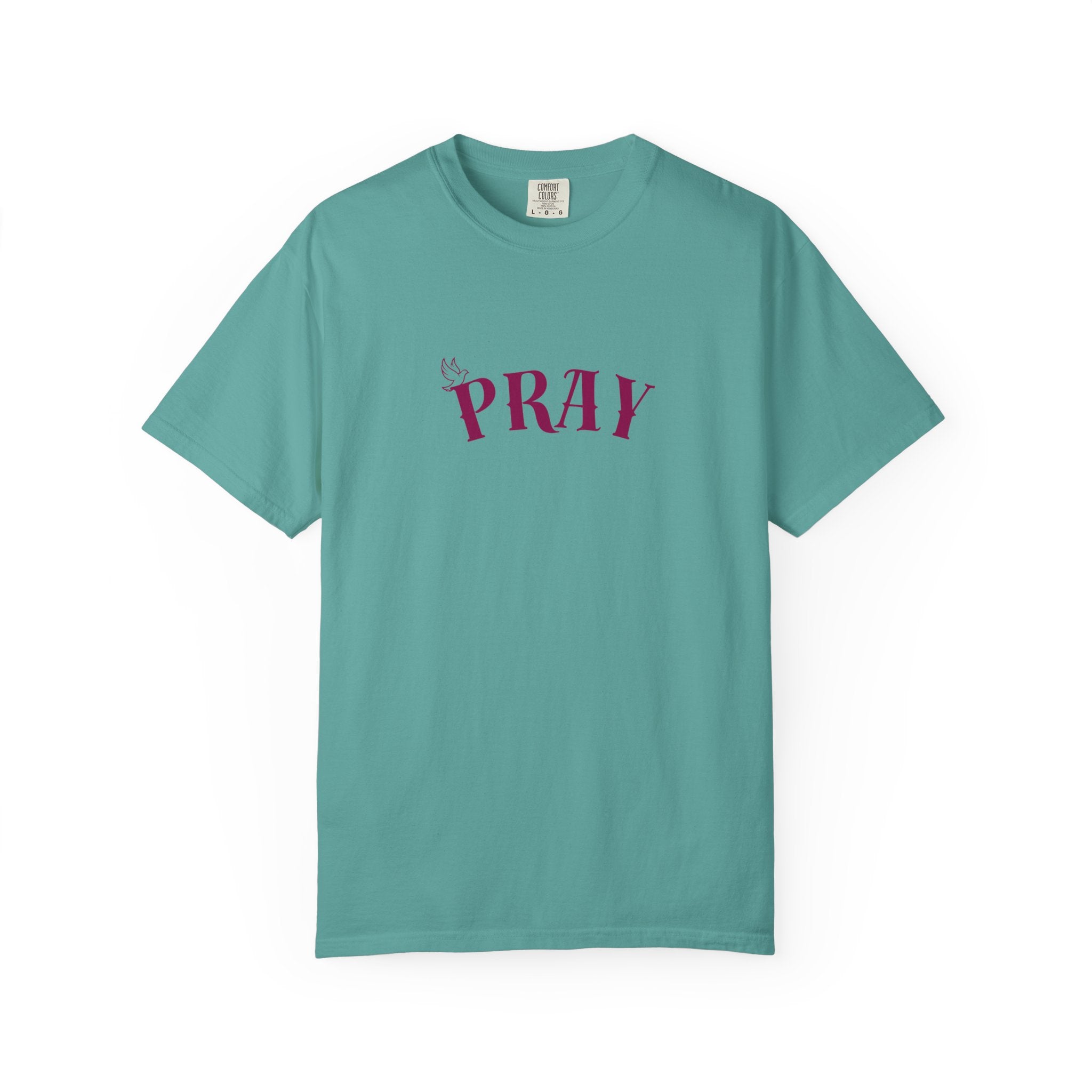Pray Graphic T-Shirt — "Pray" Front & Praying Hands Back Spiritual Tee