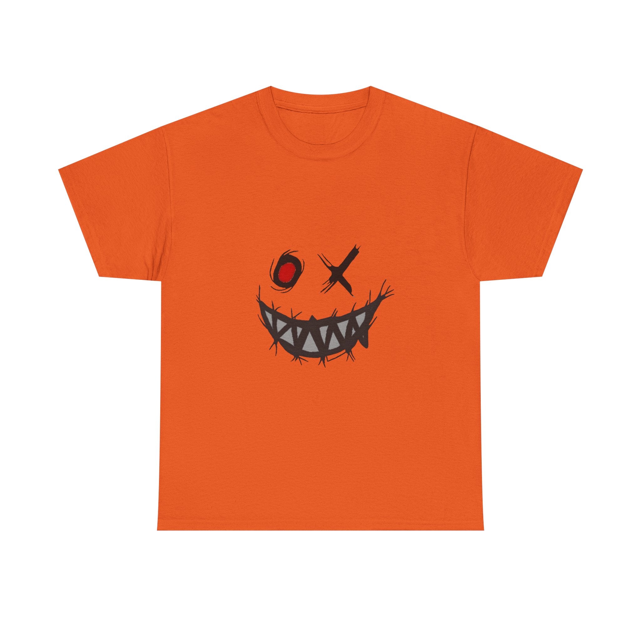 Playful Smile Unisex Heavy Cotton Tee - Perfect for Halloween, Gift for Friends, Casual Wear, Graphic Tee, Unique Style