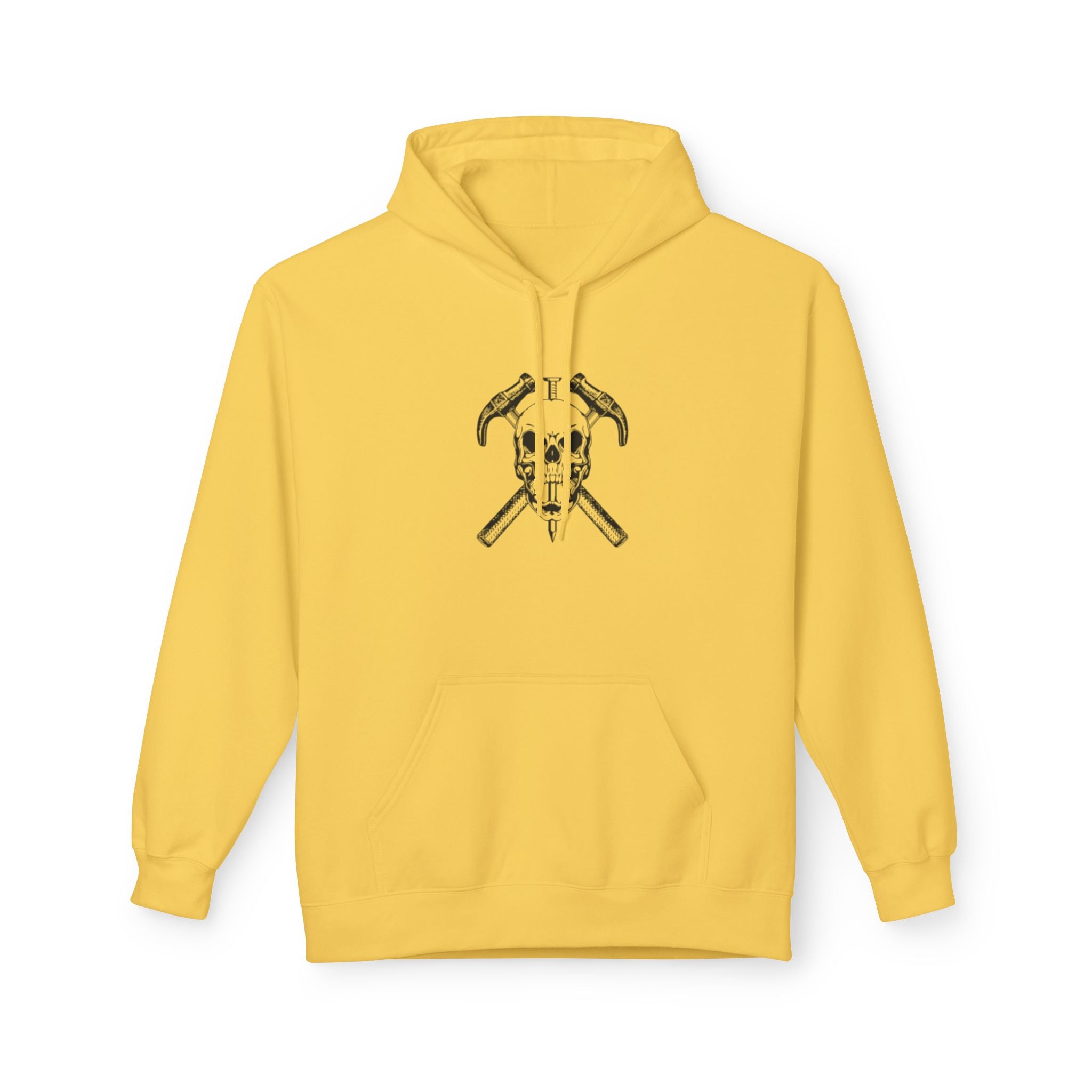Skull & Hammers Hoodie — Gothic Construction Graphic Pullover