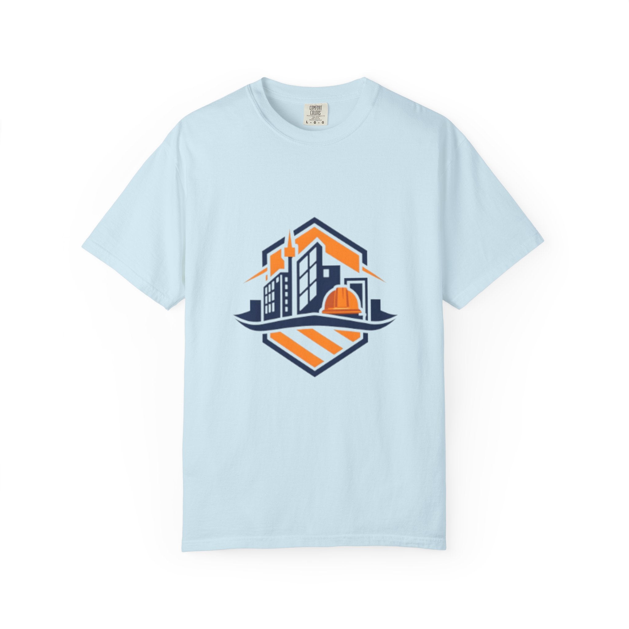 Real Estate Logo T-Shirt — Modern Cityscape Home Builder Graphic Tee