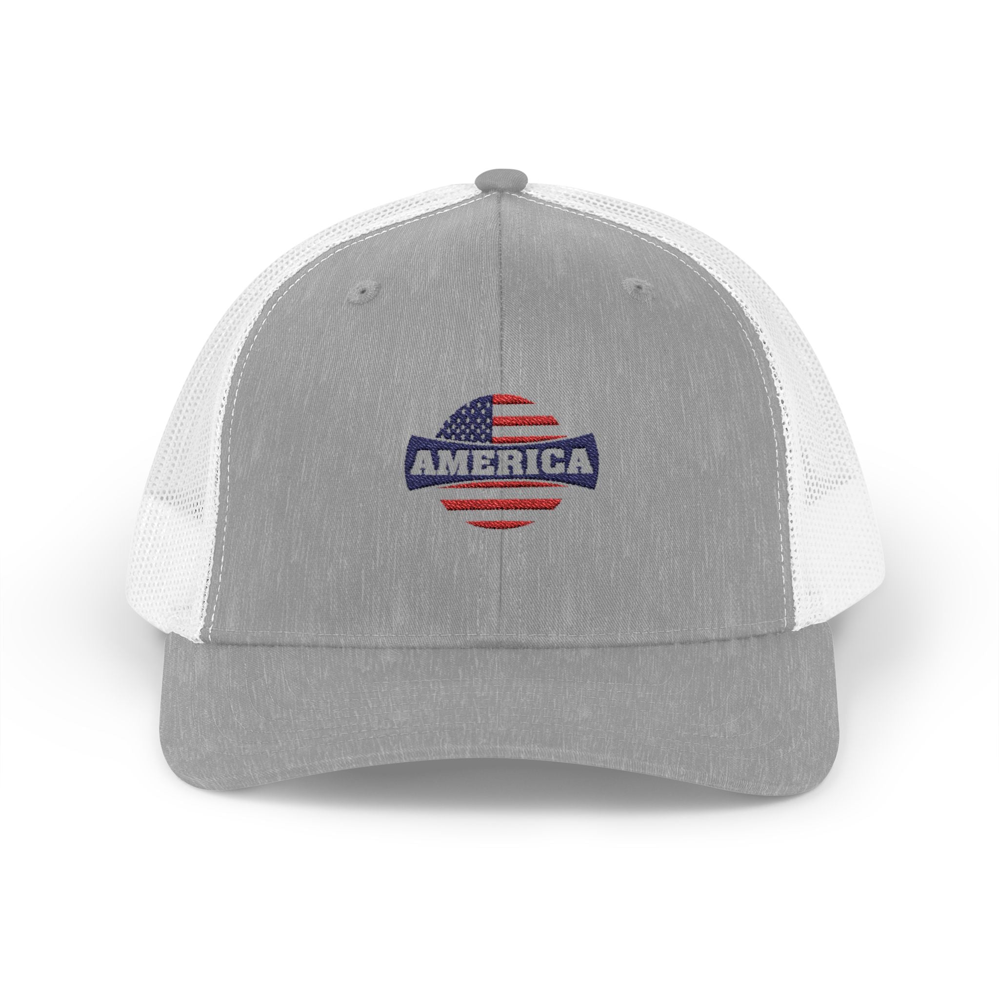 America Flag Embroidered Trucker Cap – Patriotic Snapback Hat for 4th of July