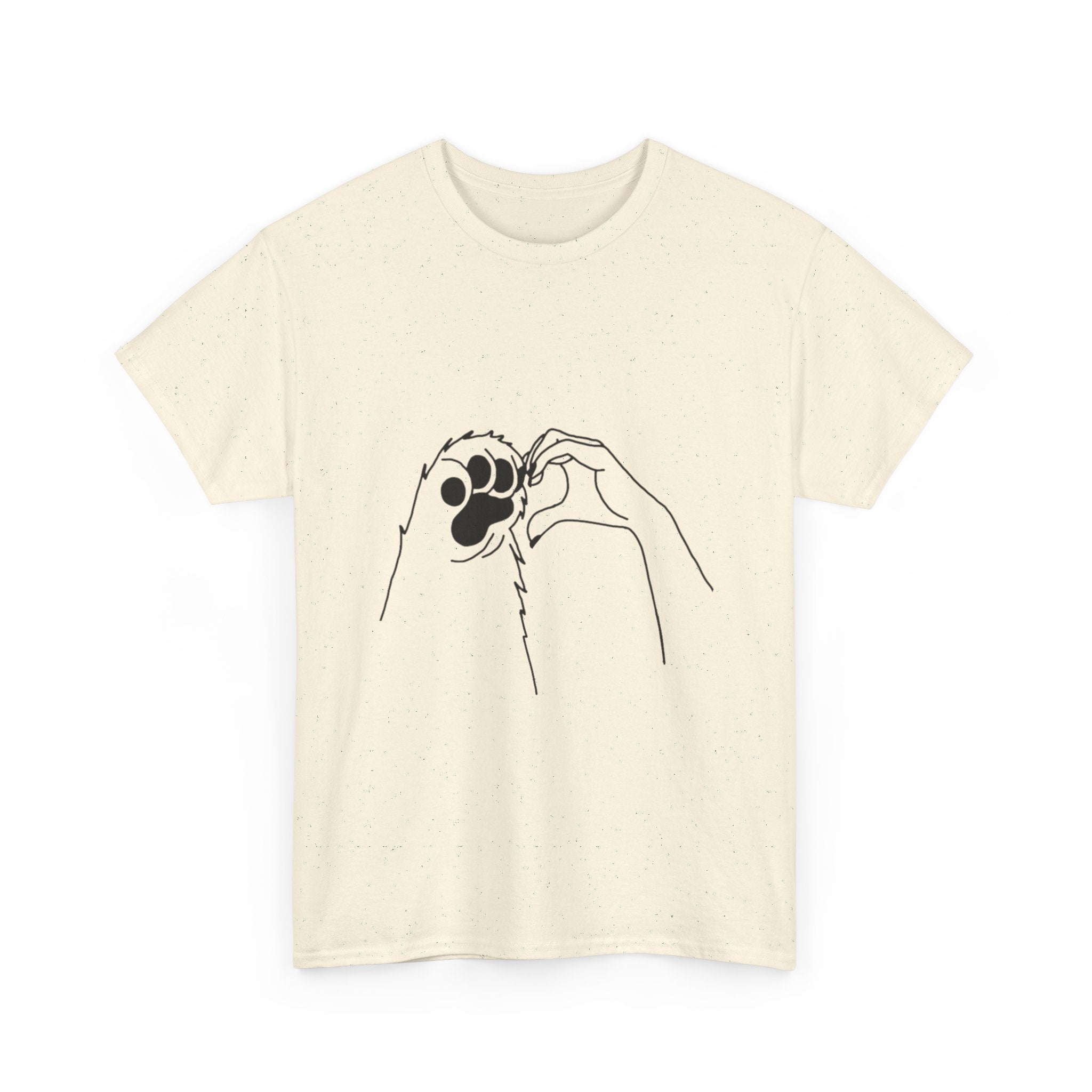 Cat Paw Print T‑Shirt — Minimal Line Art Pet Lover Tee