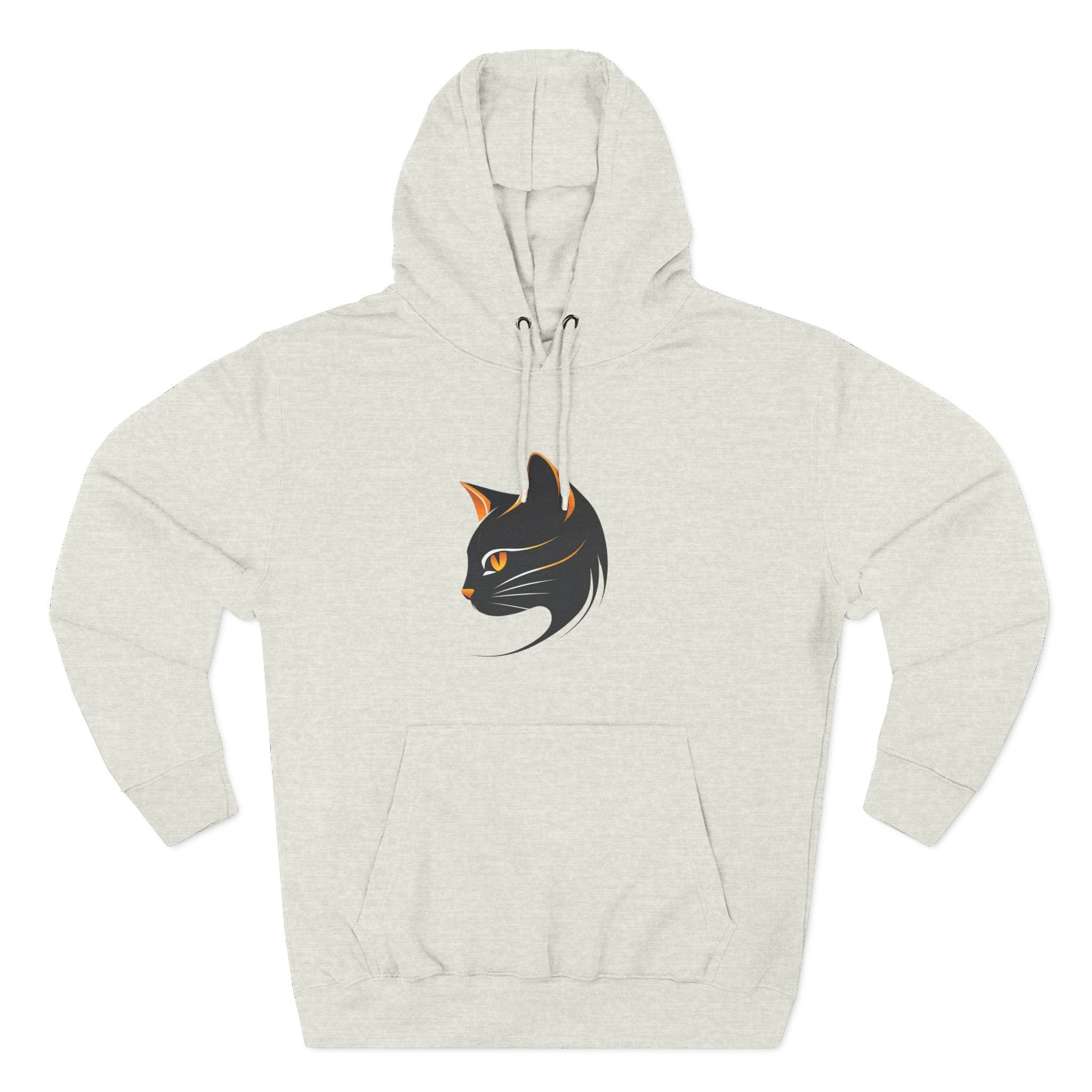 Cat Silhouette Fleece Hoodie, Cozy Cat Lover Gift, Warm Animal Hoodie, Perfect for Pet Owners, Cat-Themed Apparel