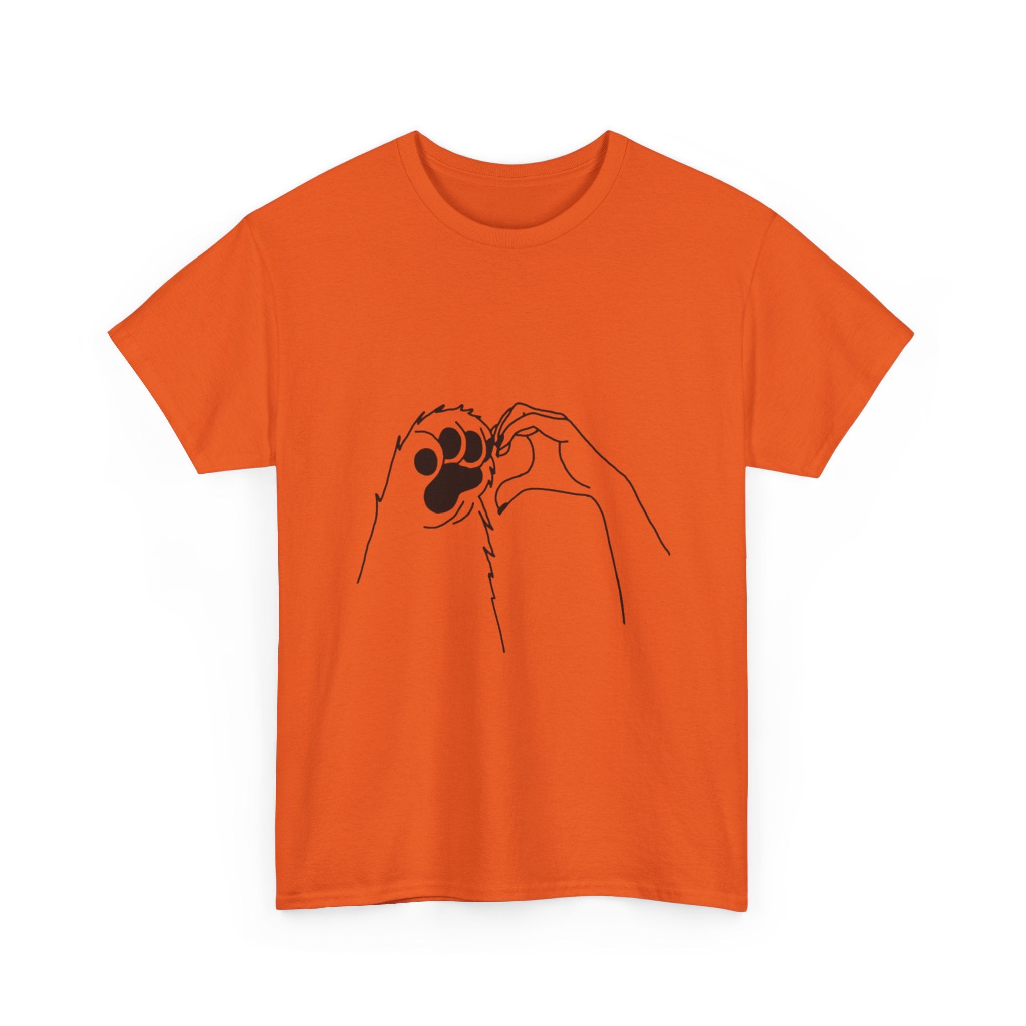 Cat Paw Print T‑Shirt — Minimal Line Art Pet Lover Tee
