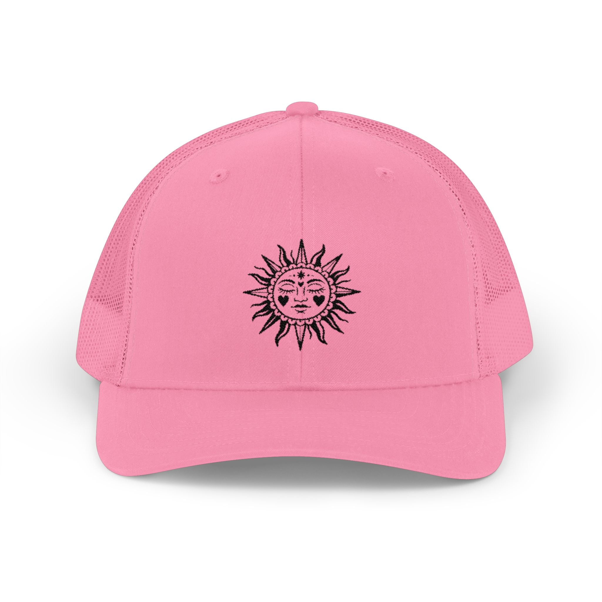 Sun Face Trucker Cap — Vintage Celestial Snapback Hat