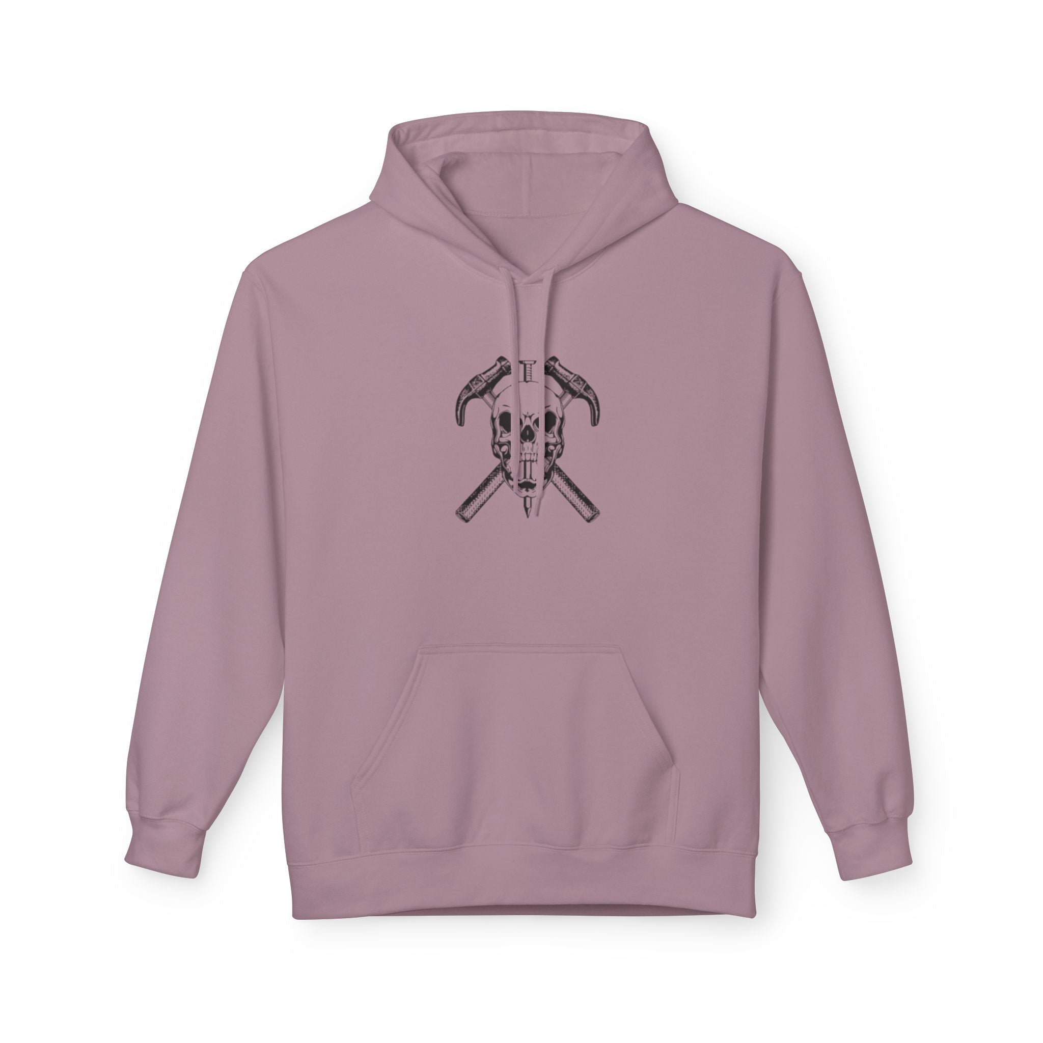 Skull & Hammers Hoodie — Gothic Construction Graphic Pullover