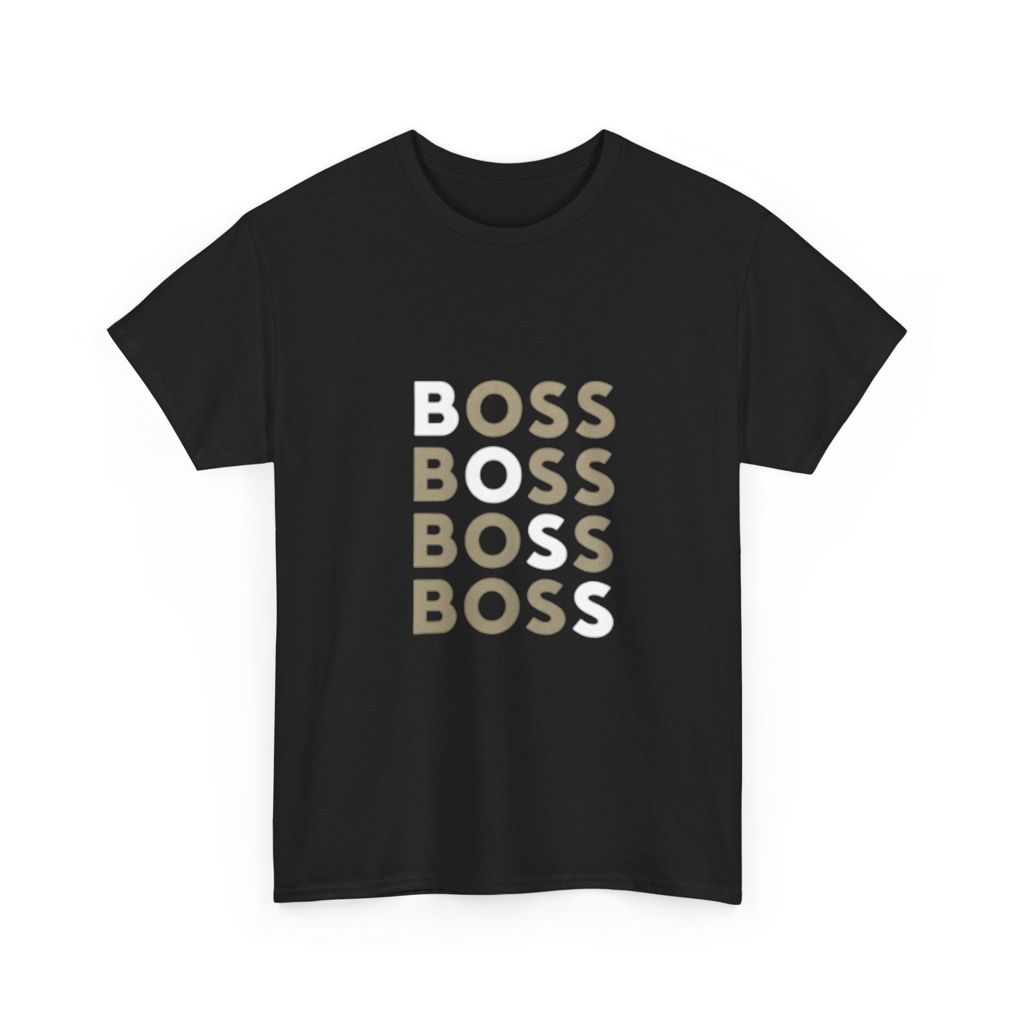 Boss Repeat Graphic Tee — Retro Stacked 'BOSS' Design