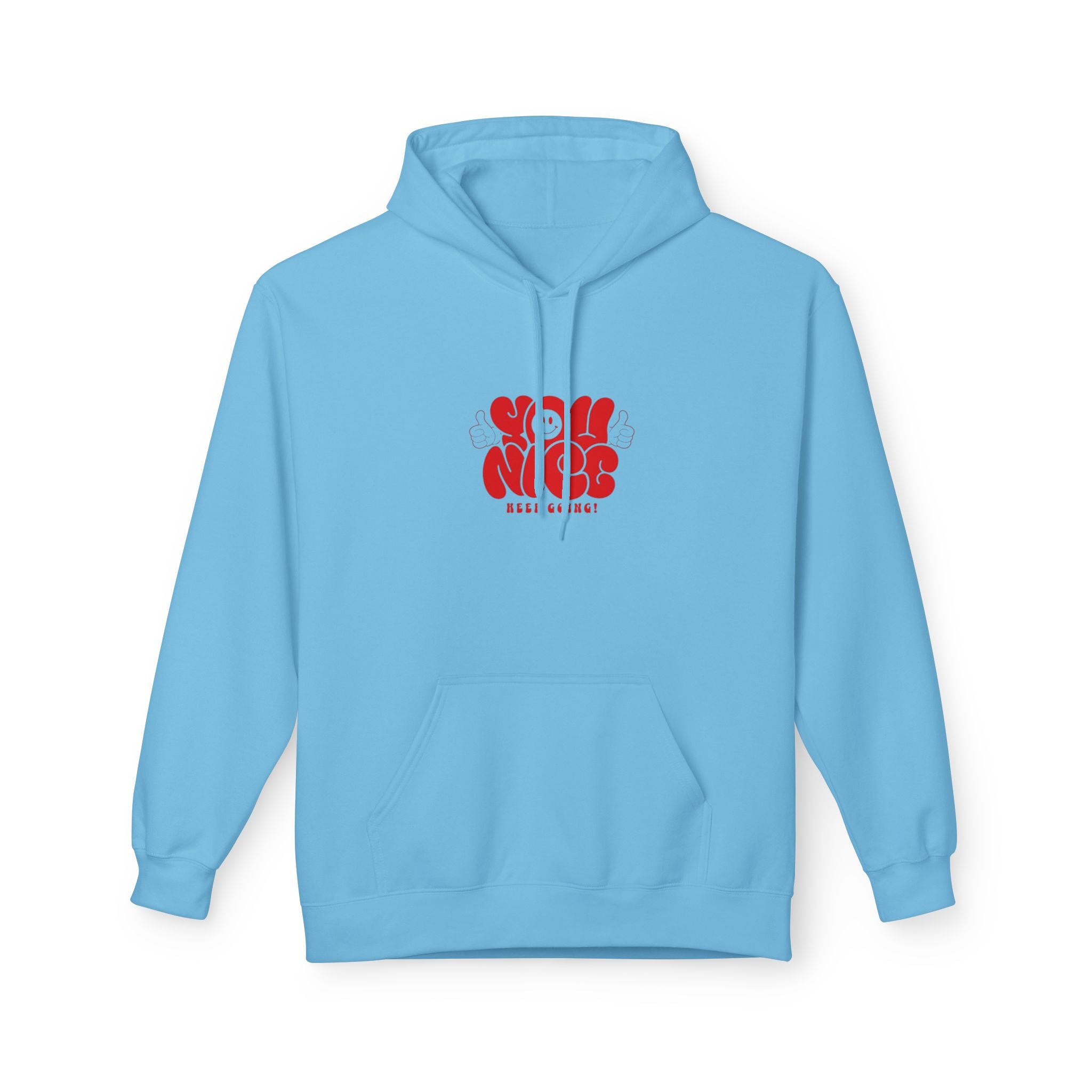Nice Vibes Hoodie — Retro Red "Stay Nice" Graphic Sweatshirt