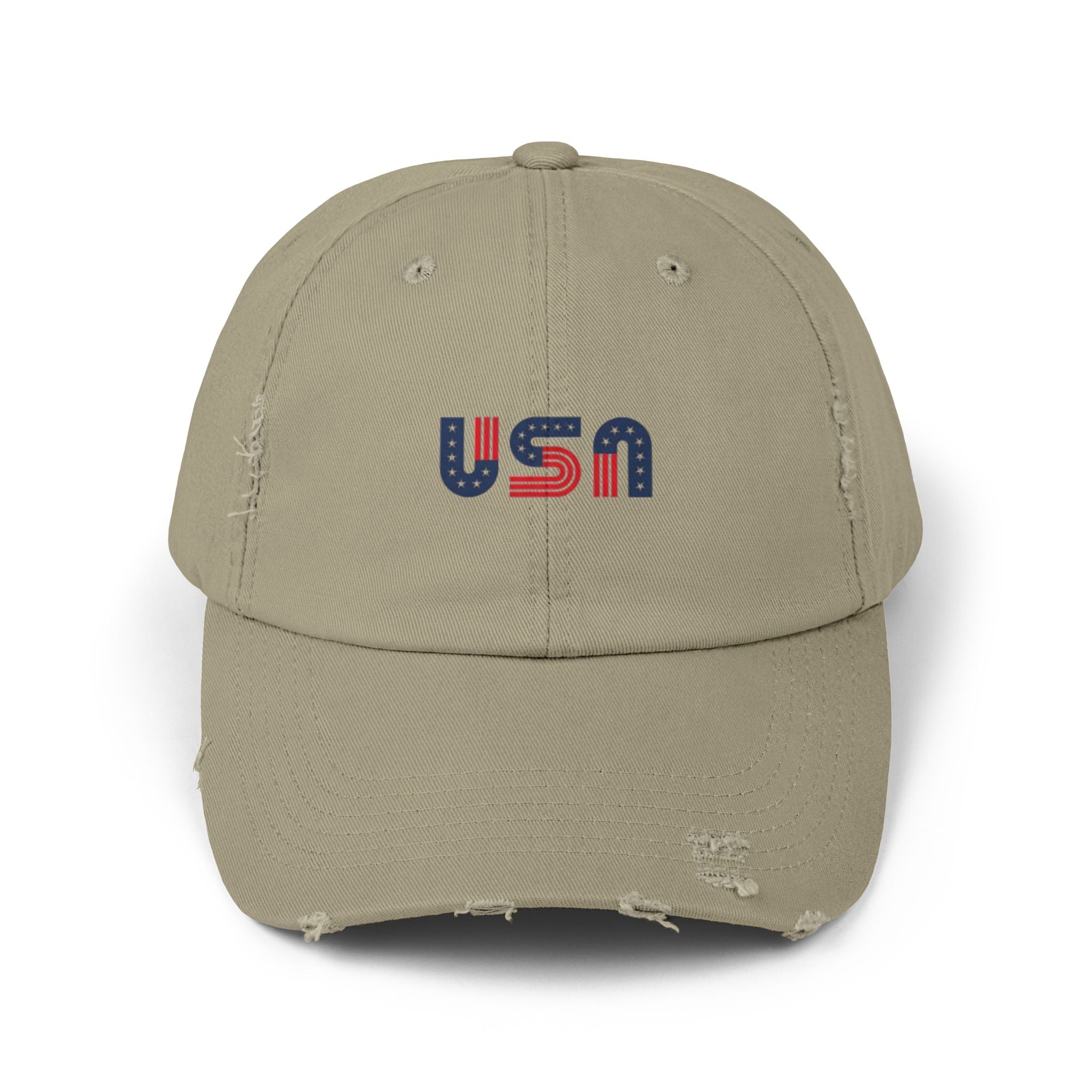 USA Distressed Cap — Vintage Patriotic Baseball Hat