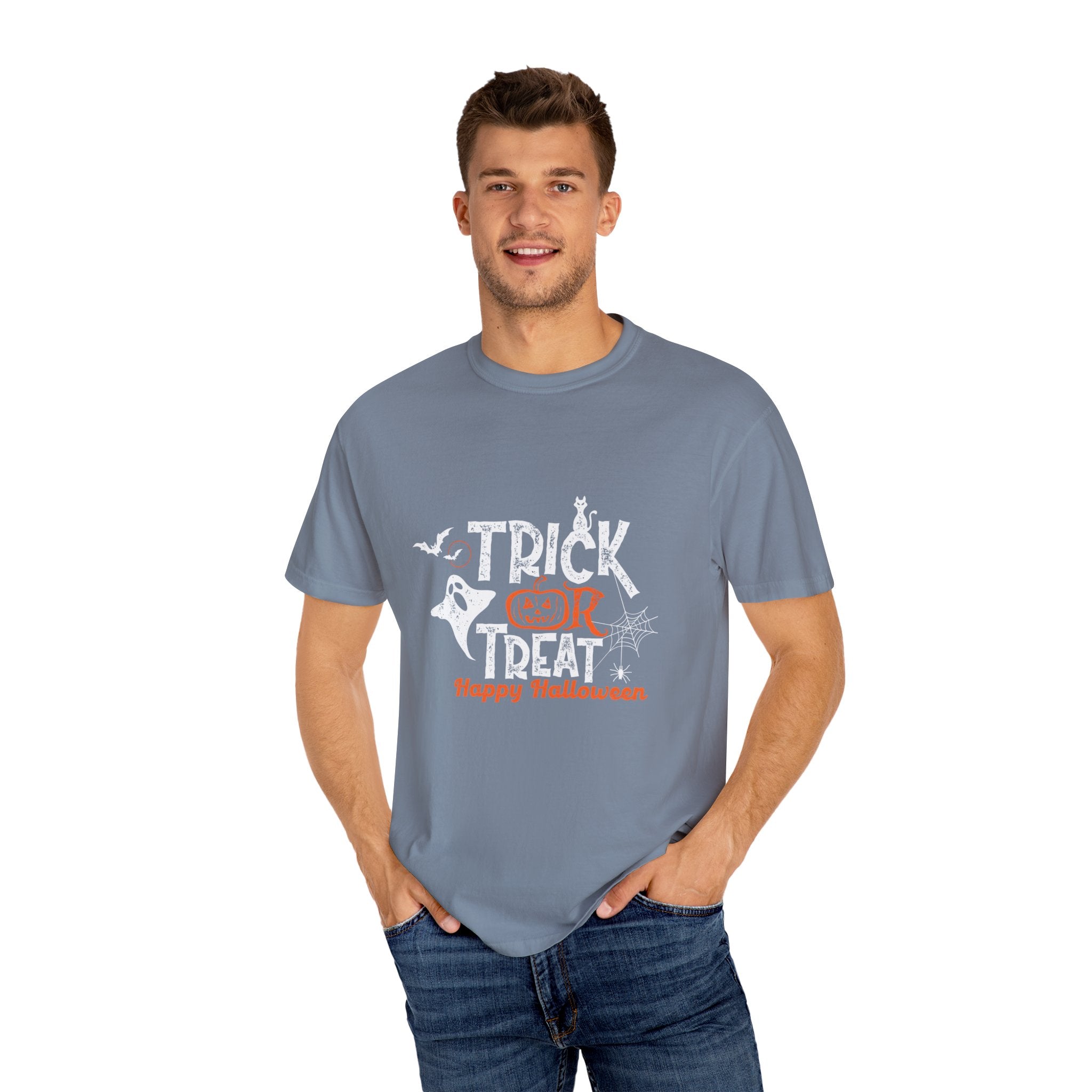 Halloween Trick or Treat T-Shirt, Spooky T-Shirt, Unisex Halloween Apparel, Funny Halloween Gift, October Party Shirt, Casual Halloween Wear