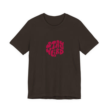 Stay Weird Tee — Retro Statue Bubblegum Graphic T-Shirt