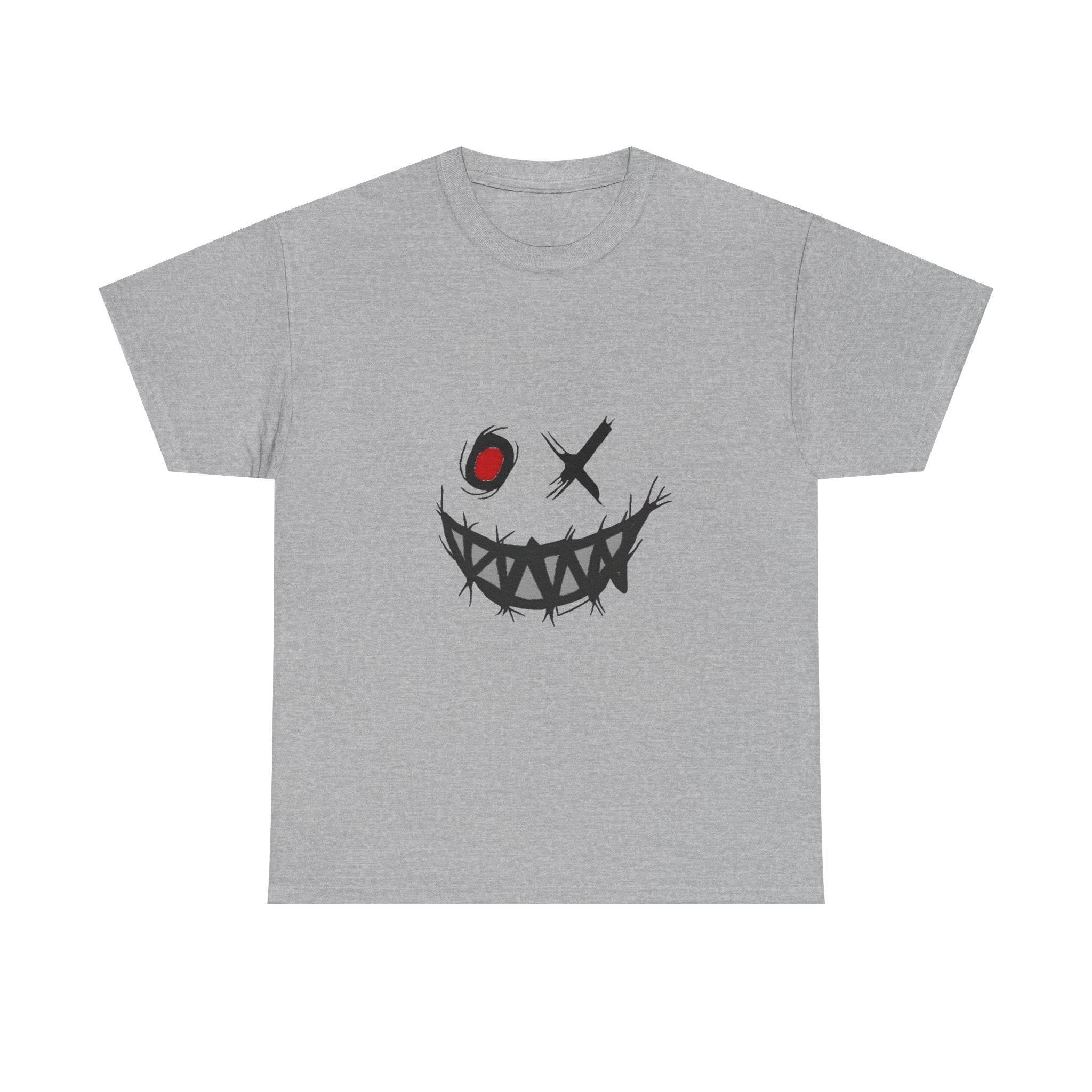 Playful Smile Unisex Heavy Cotton Tee - Perfect for Halloween, Gift for Friends, Casual Wear, Graphic Tee, Unique Style